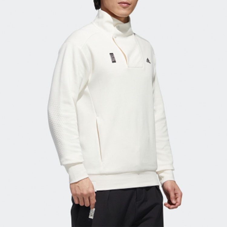 [Same To The Left] adidas Wuji High Collar Side Button Sports Men's White GM4470 - 5