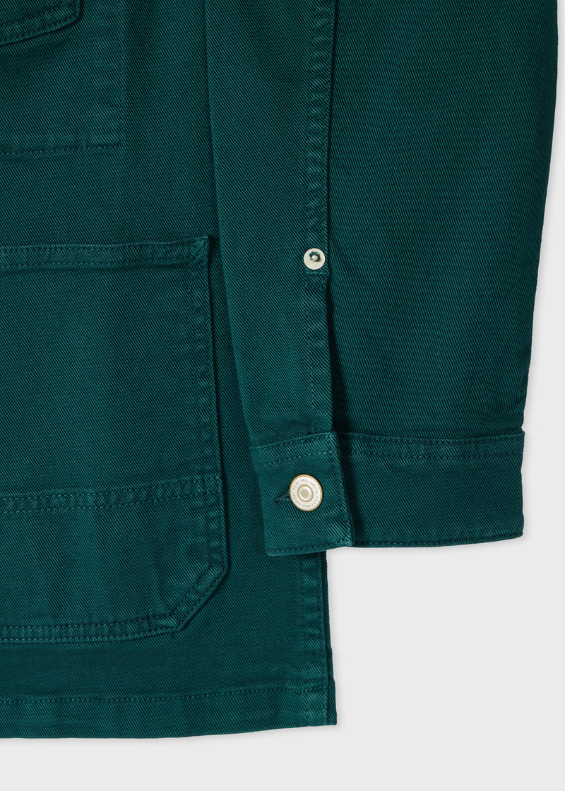 Teal Green Garment-Dyed Denim Work Jacket 3