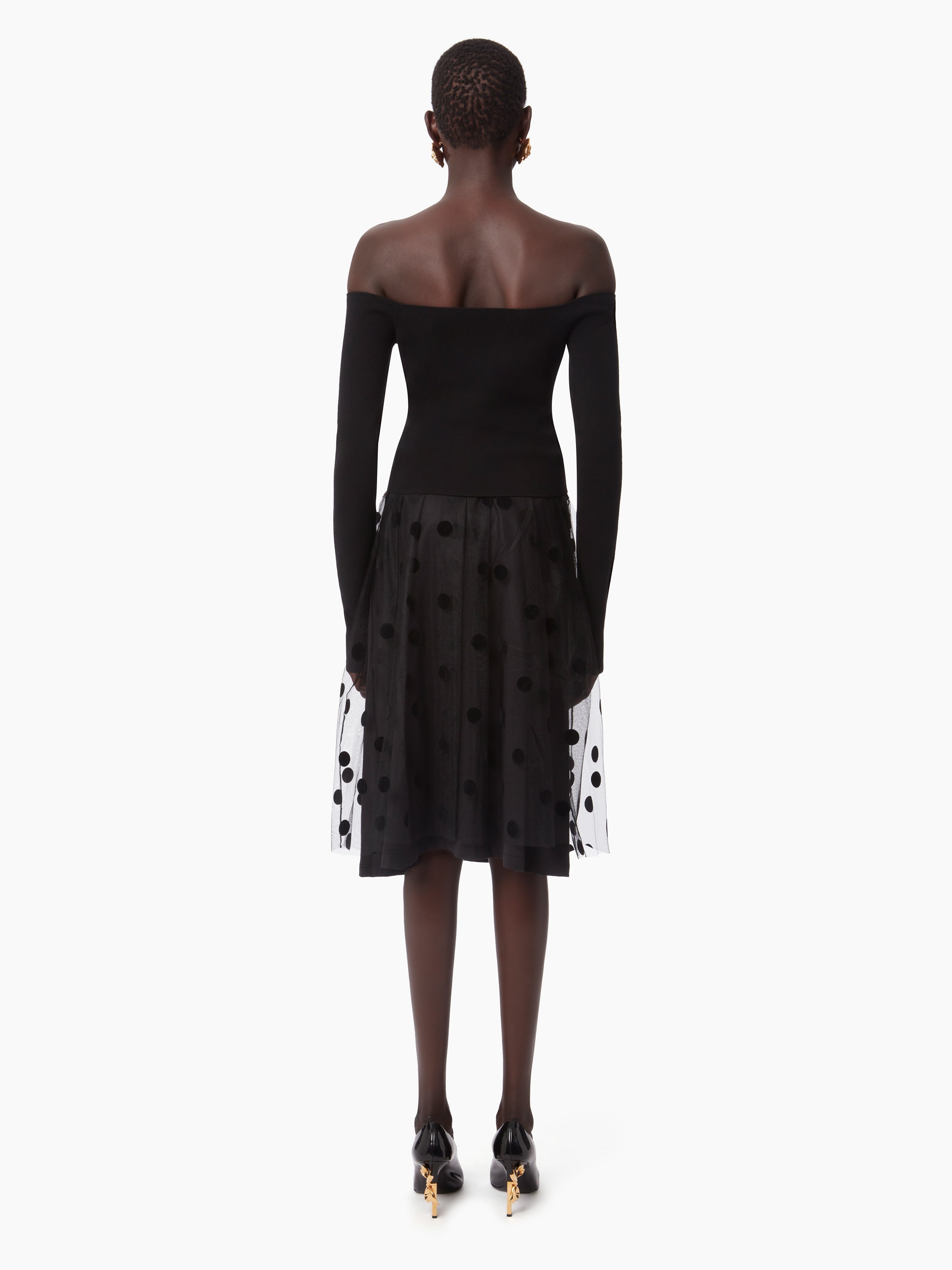 PLEATED SKIRT IN POLKA-DOT TULLE - 4