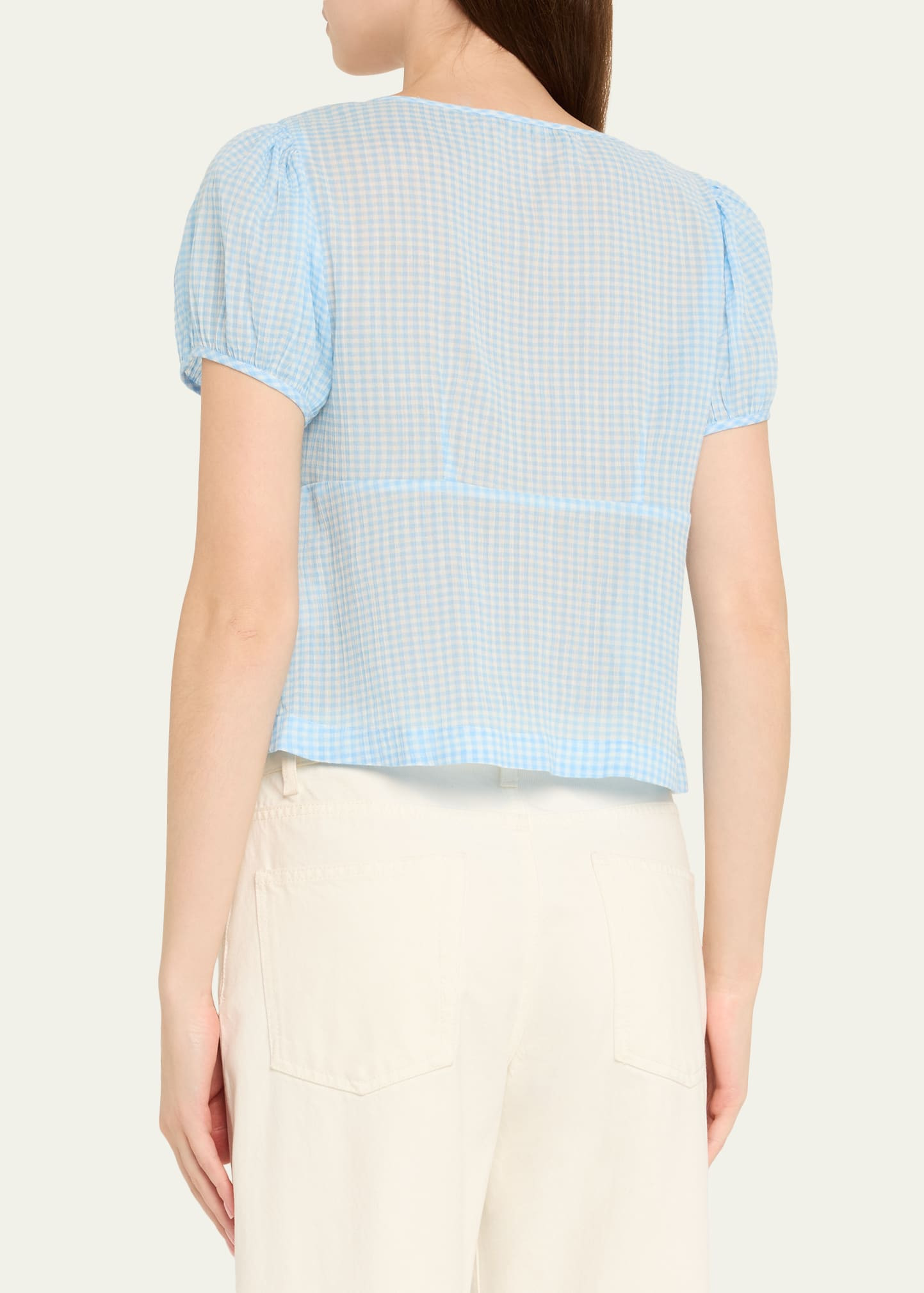 Risi Gingham Button-Front Top - 3