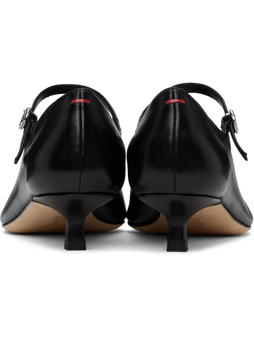 Black Polina Nappa Leather Heels - 2