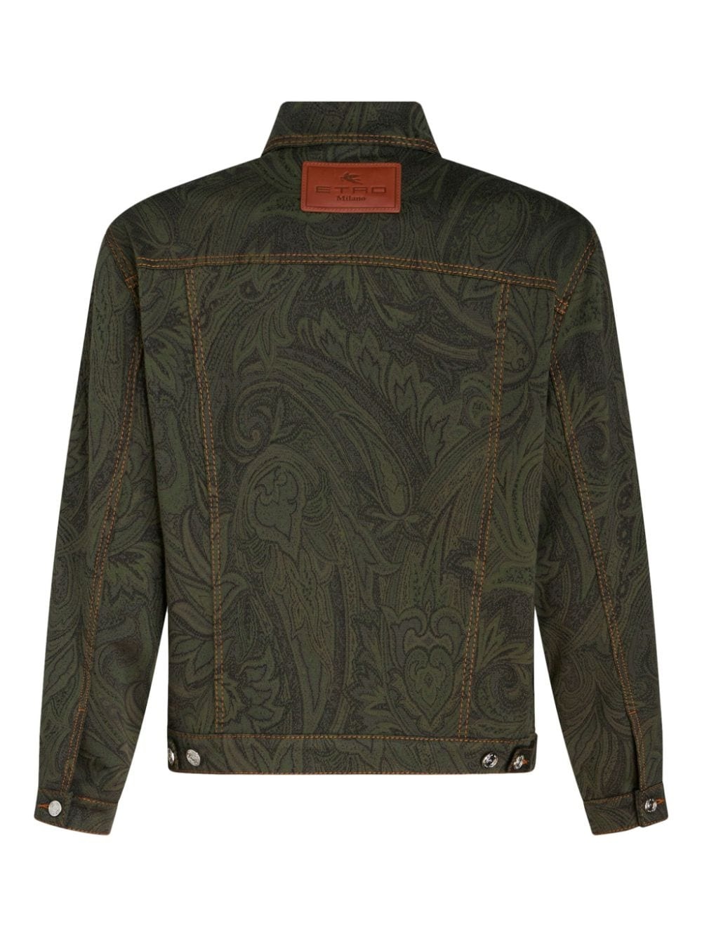 paisley-jacquard denim jacket - 5