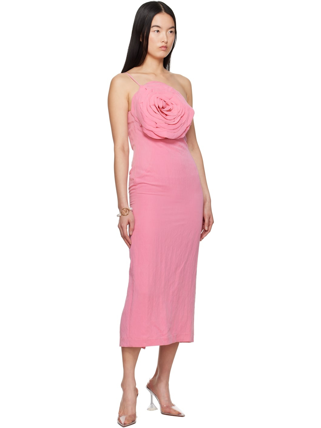 Pink Sheath Midi Dress - 4