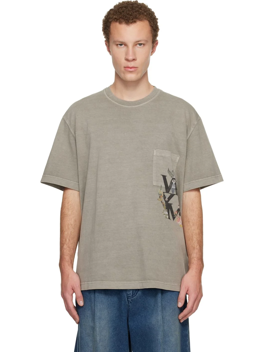 Taupe Minhwa Logo Dyed T-shirt - 1