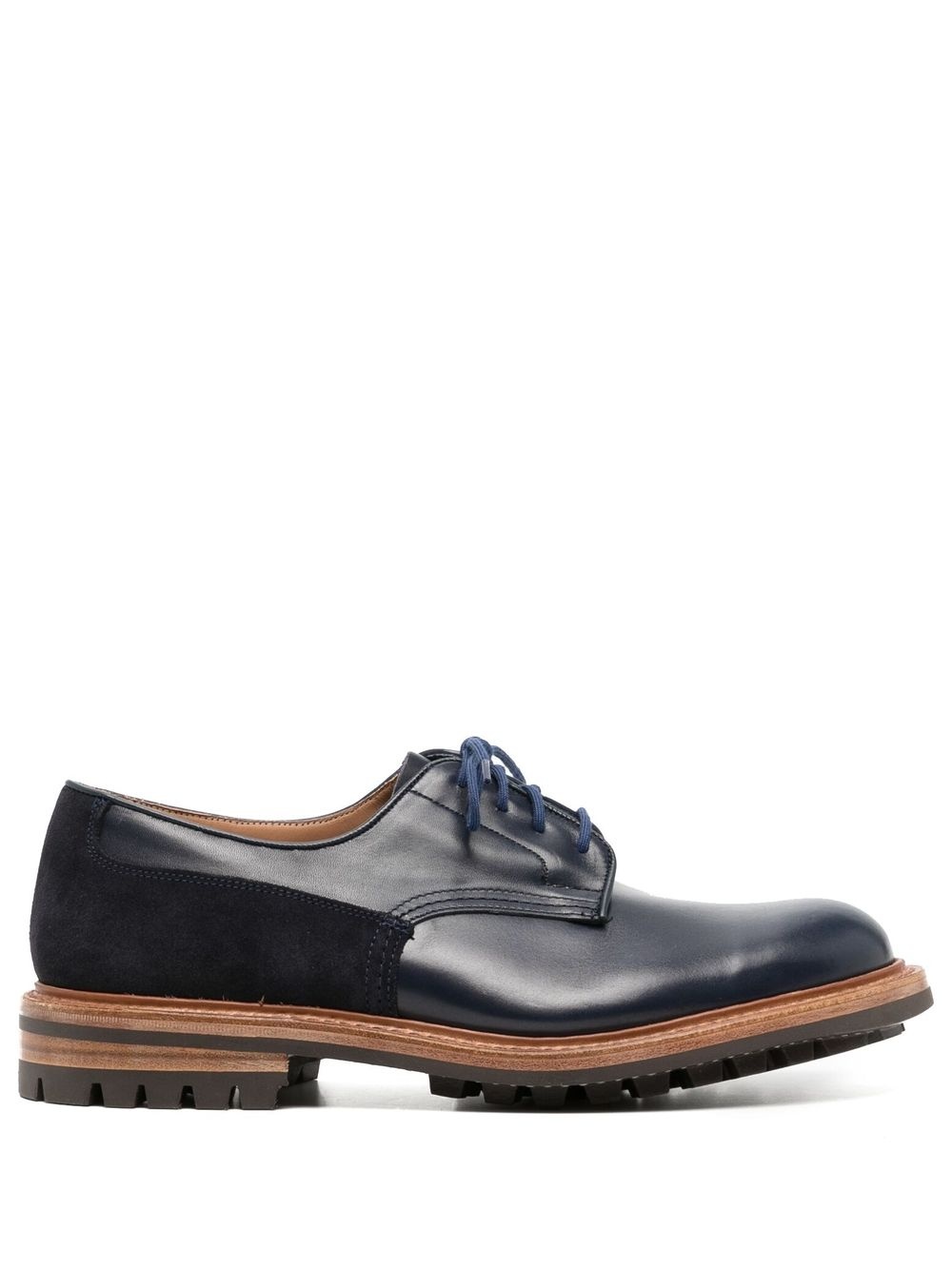 panelled lace-up derby shoes - 1