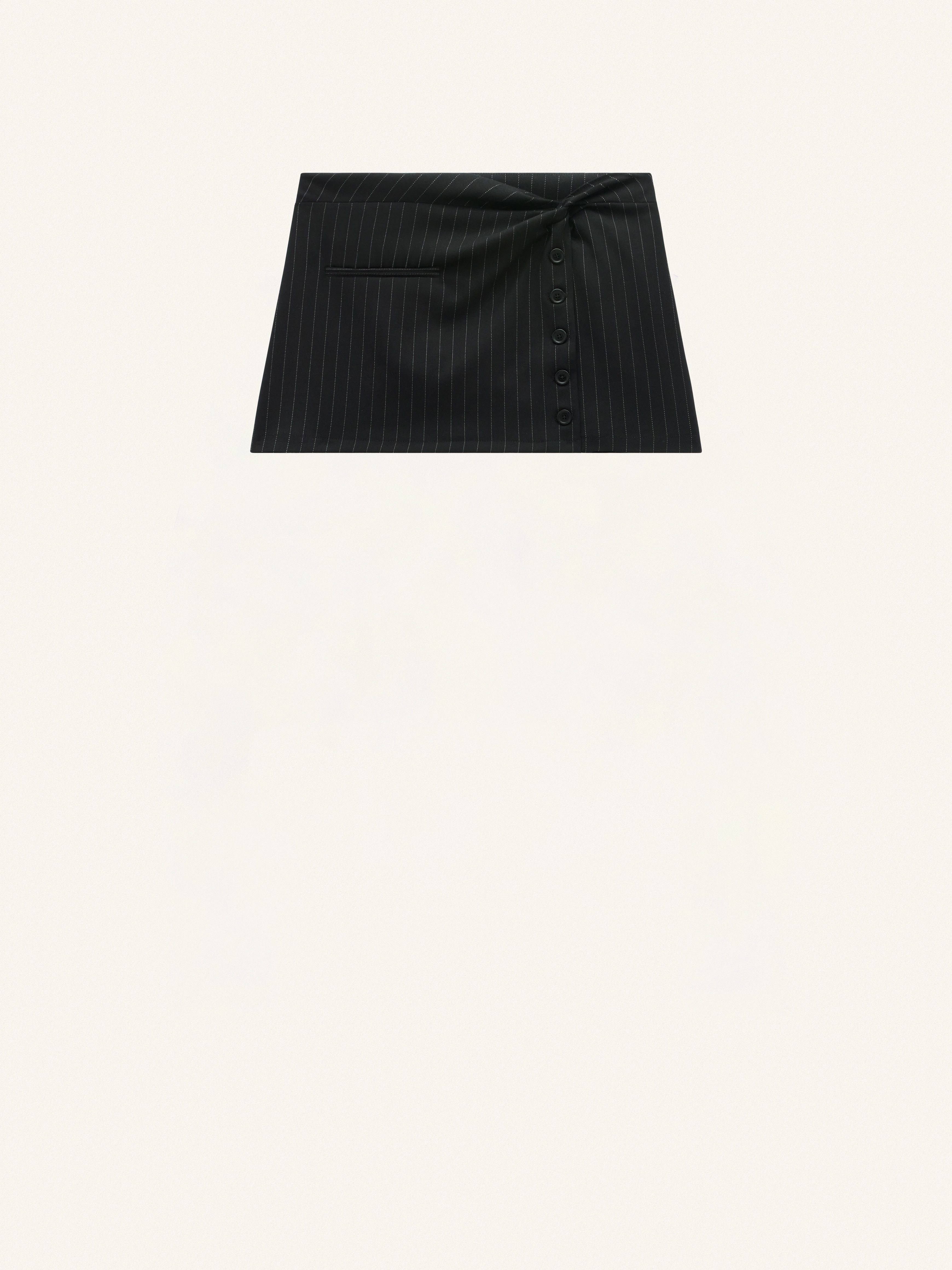 TWIST SNAPS PINSTRIPES MINI SKIRT - 1