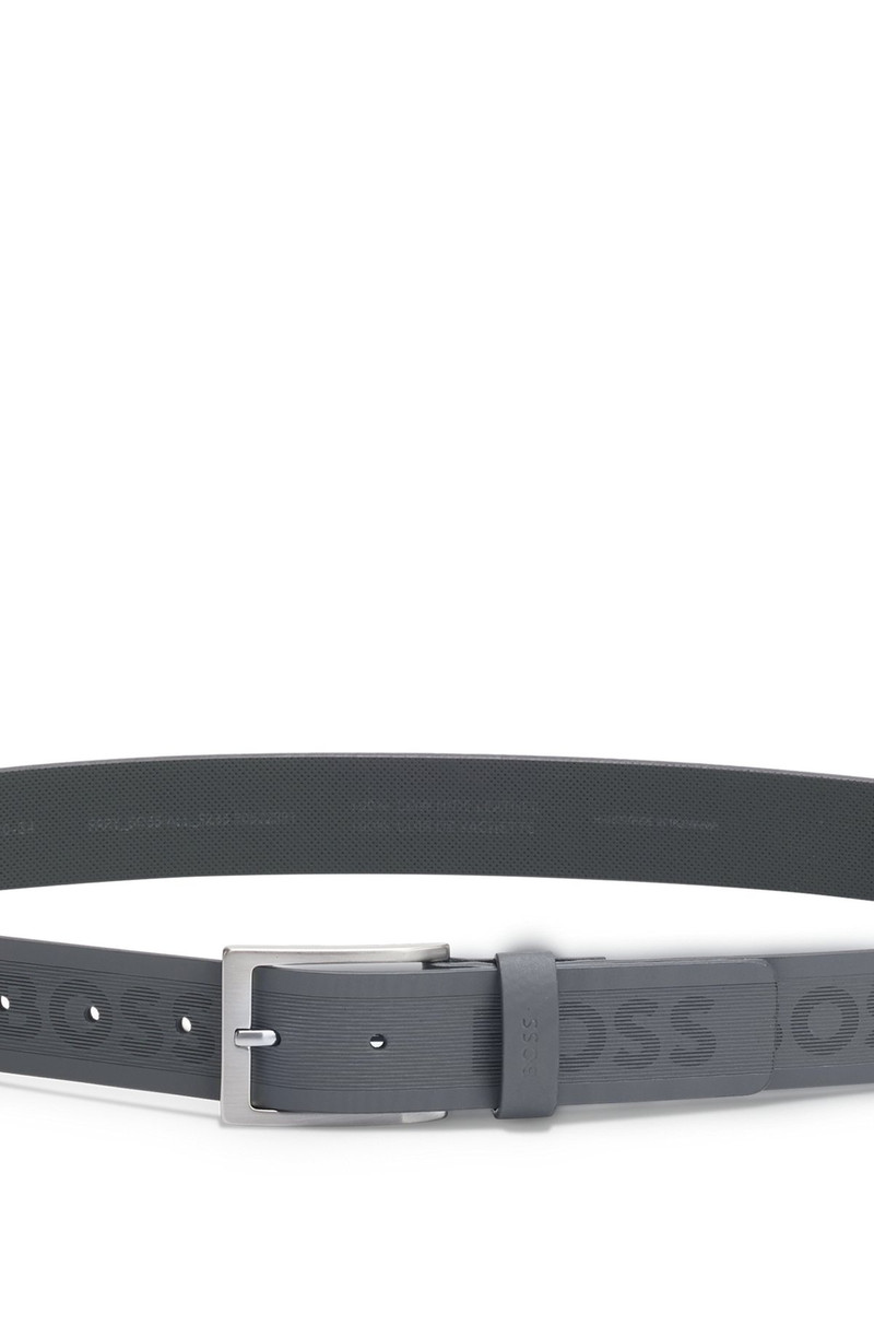 ITALIAN-LEATHER BELT WITH BRUSHED SILVER HARDWARE 5