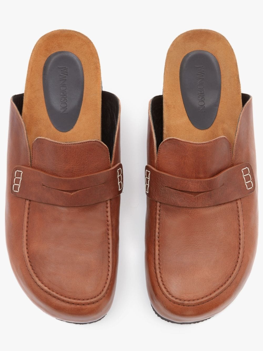 leather loafer mules - 5