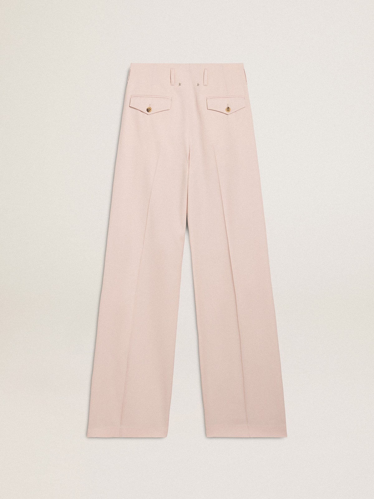Women's pants in pink tailored wool fabric - 6