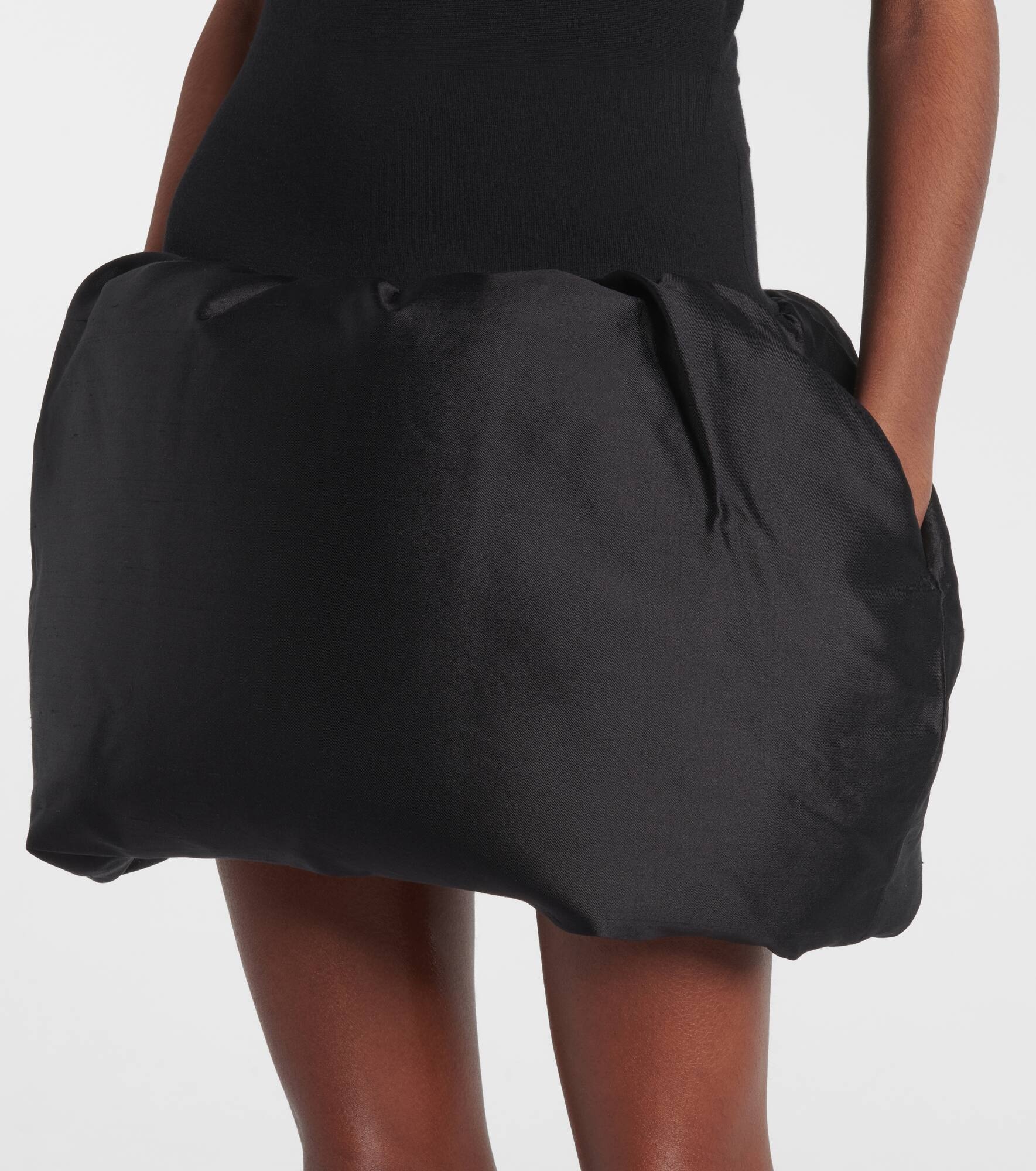 Padded wool-blend minidress - 5