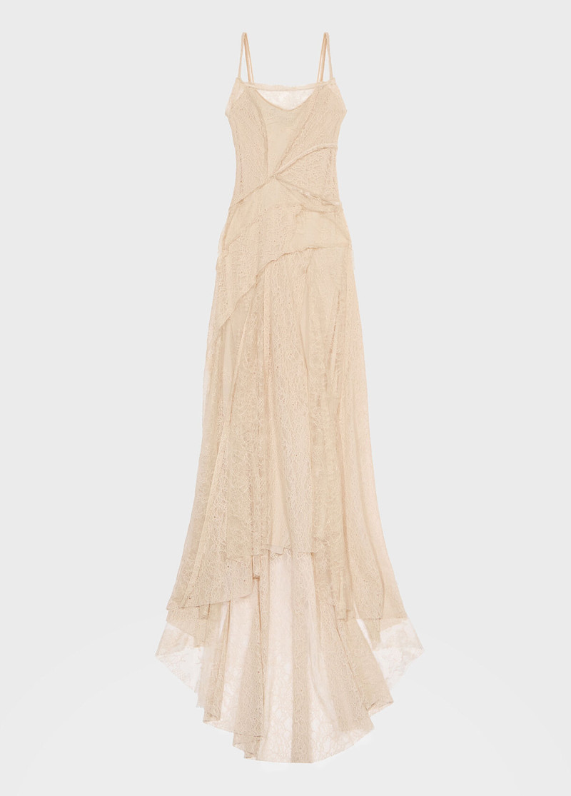 LONG DRESS IN MIXED LACE WITH PATCH EFFECT 1
