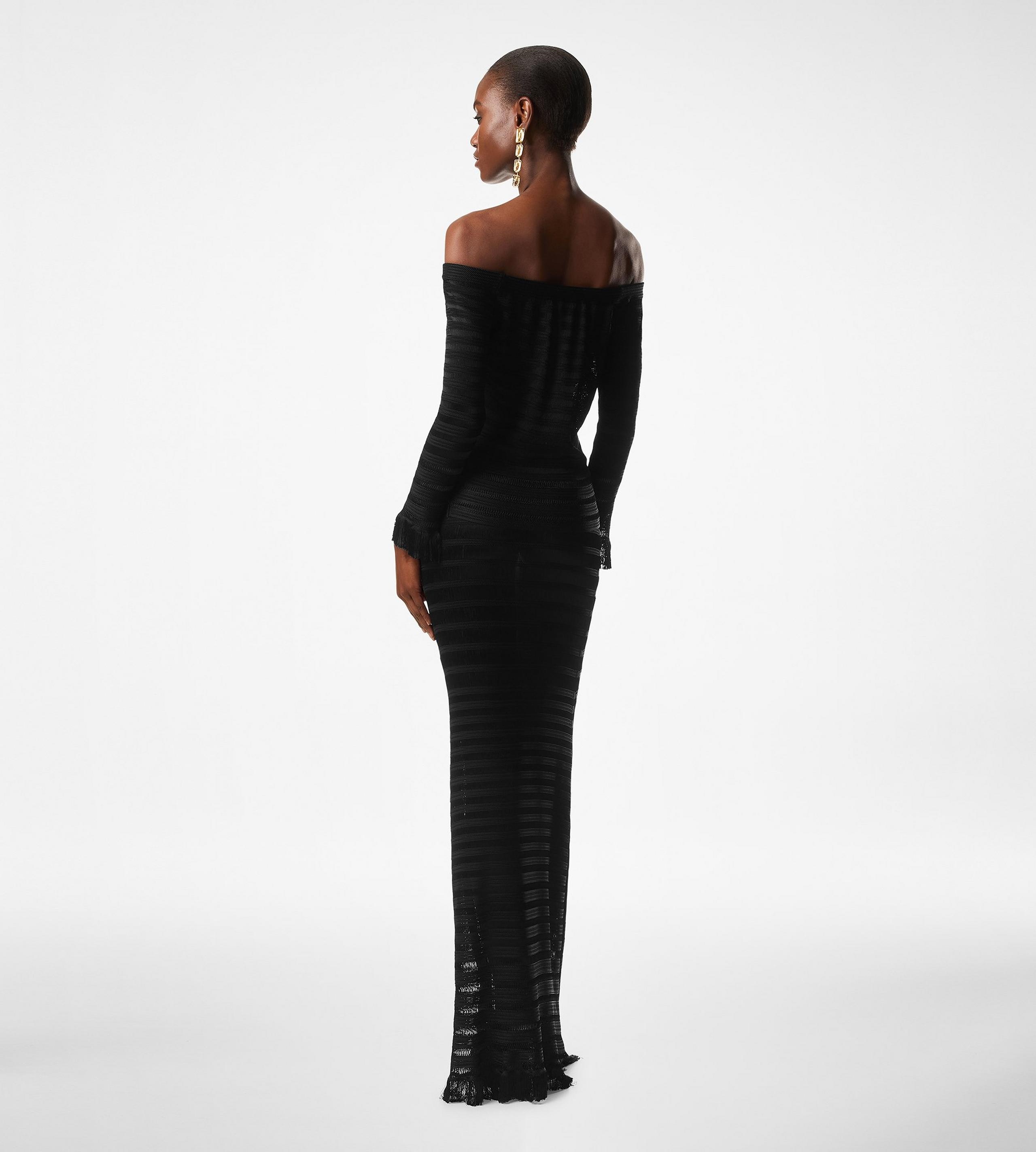 LADDER KNIT LONG SKIRT - 3