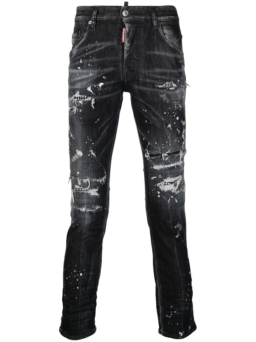 embellished slim-fit jeans - 1