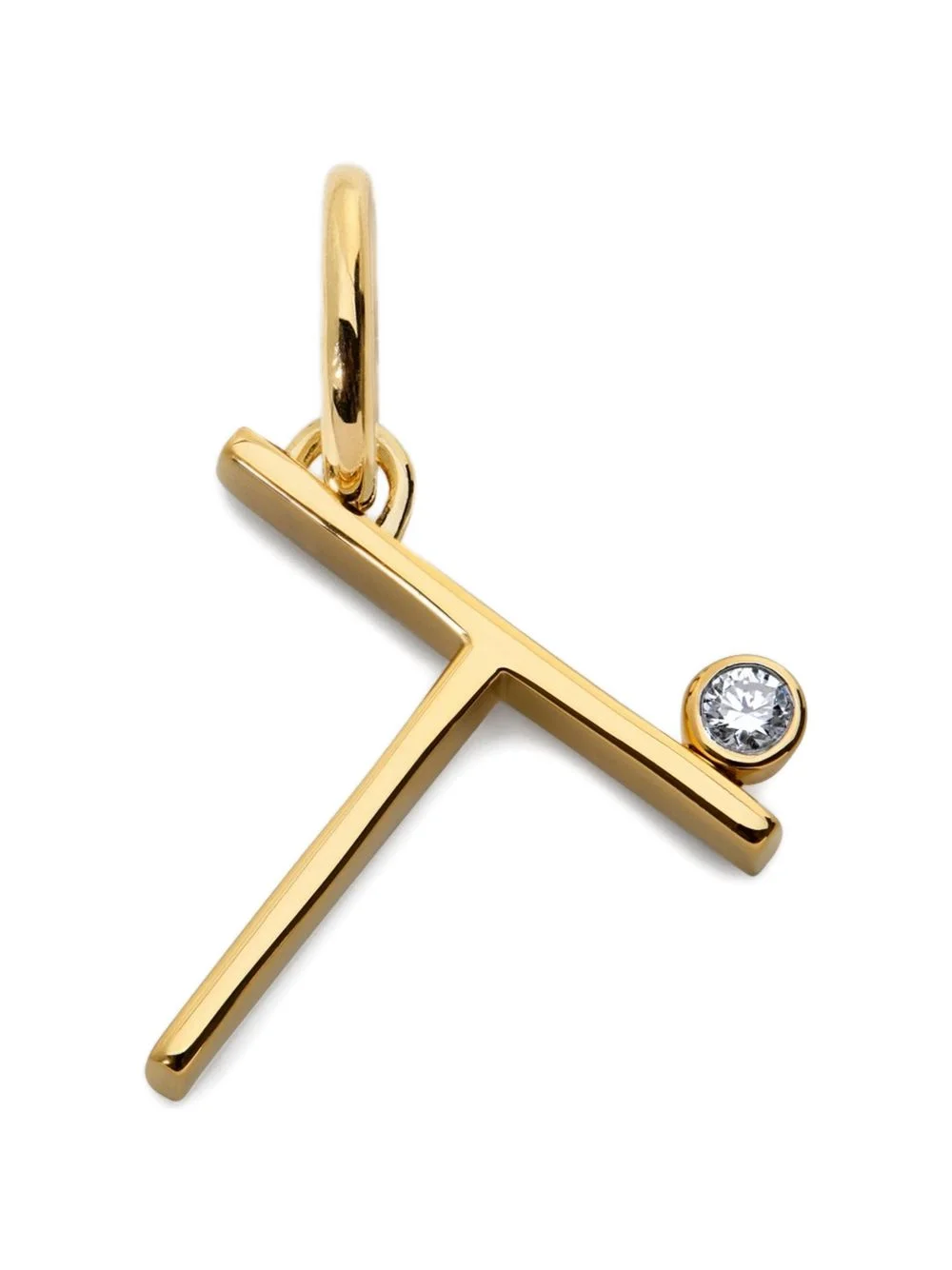 Solitaire diamond initial pendant - 1