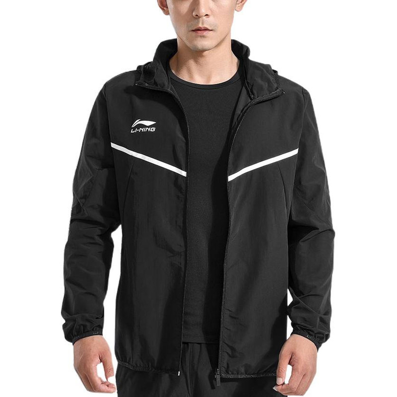 Li-Ning Li-Ning Logo Sports Full Zip Hooded Jacket 'Black' AFDR301-3 outlook