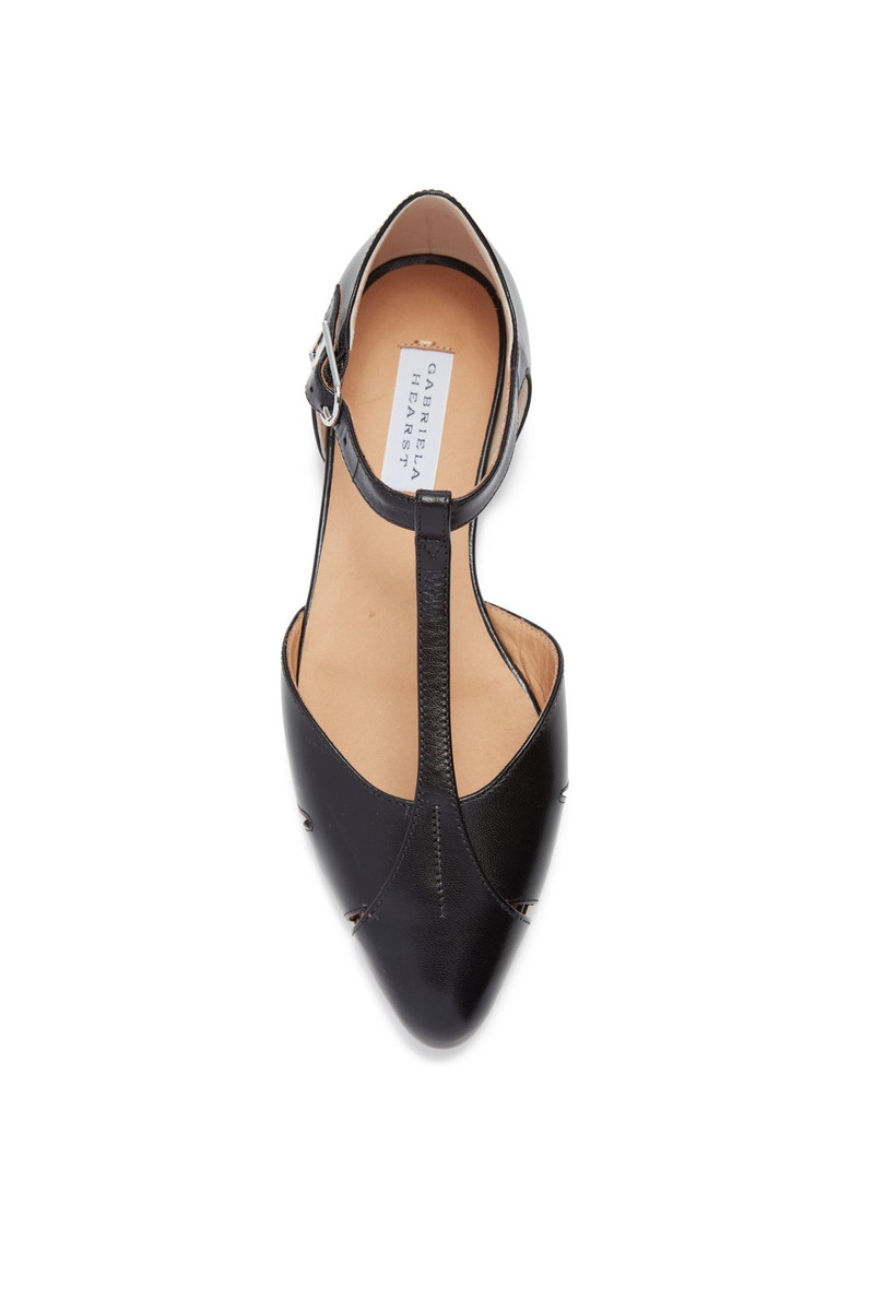 Harlow Ballerina Flat in Black Leather 4