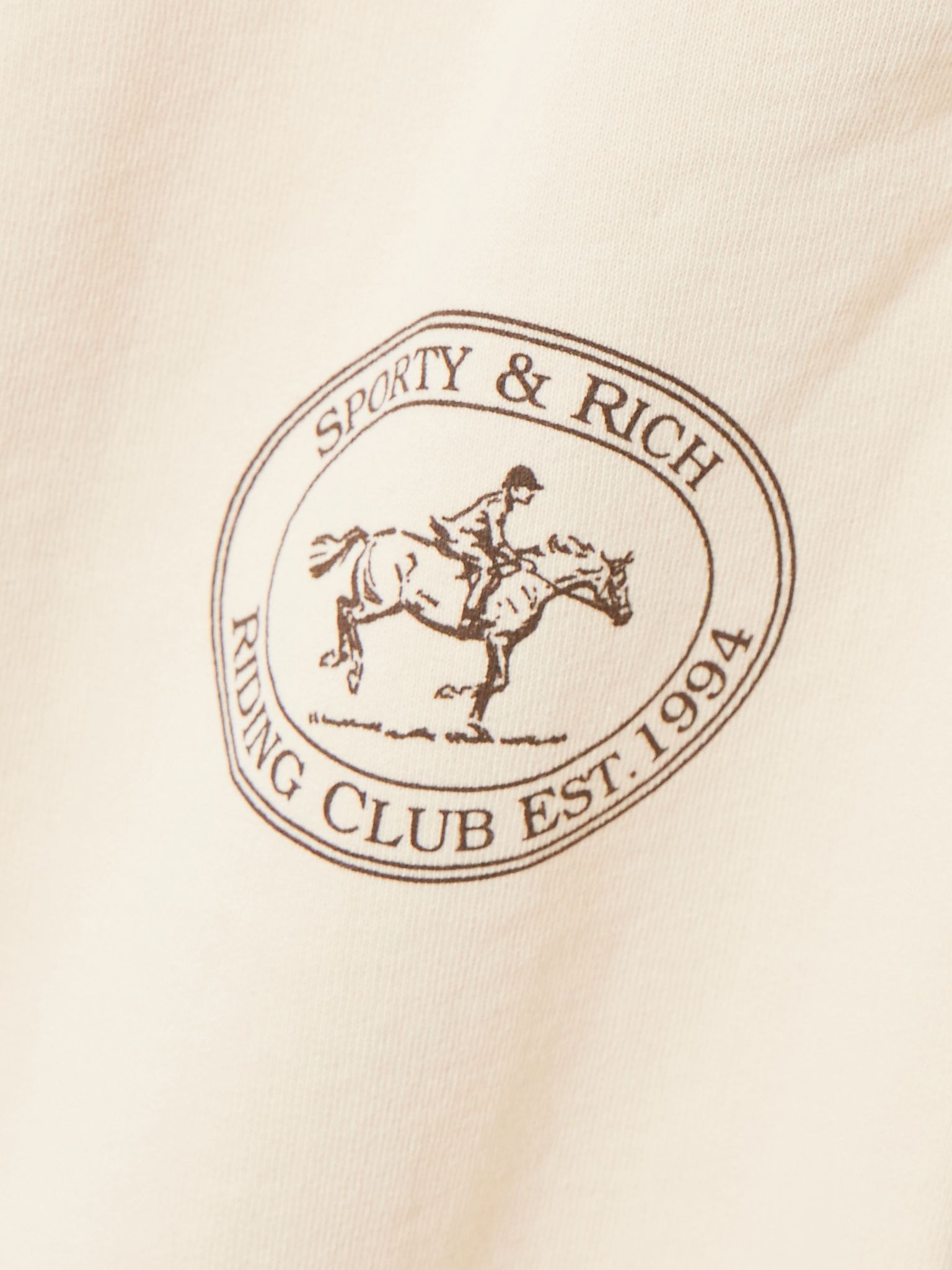 Riding Club printed cotton-jersey tapered sweatpants Cream - 5
