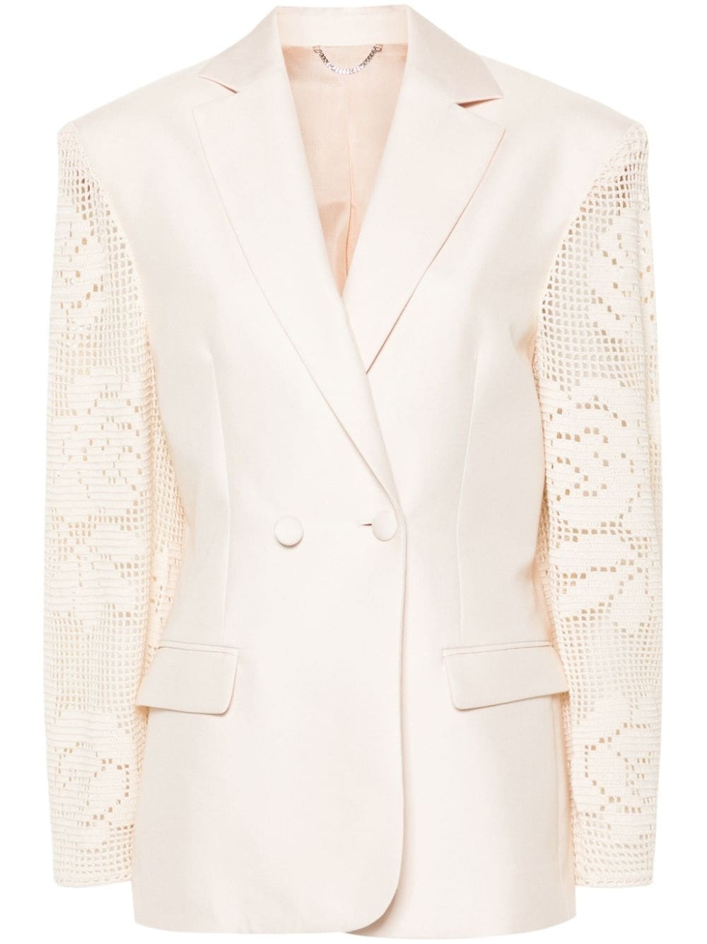 crochet-panel blazer - 1