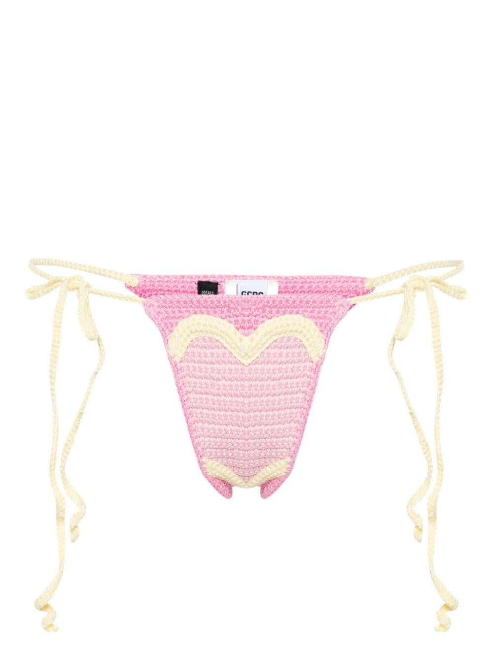 Heart crochet-knit bikini bottoms - 1