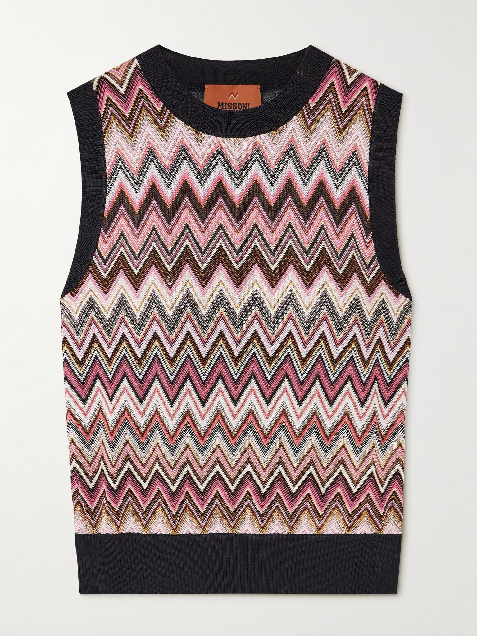 Mare striped crochet-knit vest Burgundy - 1