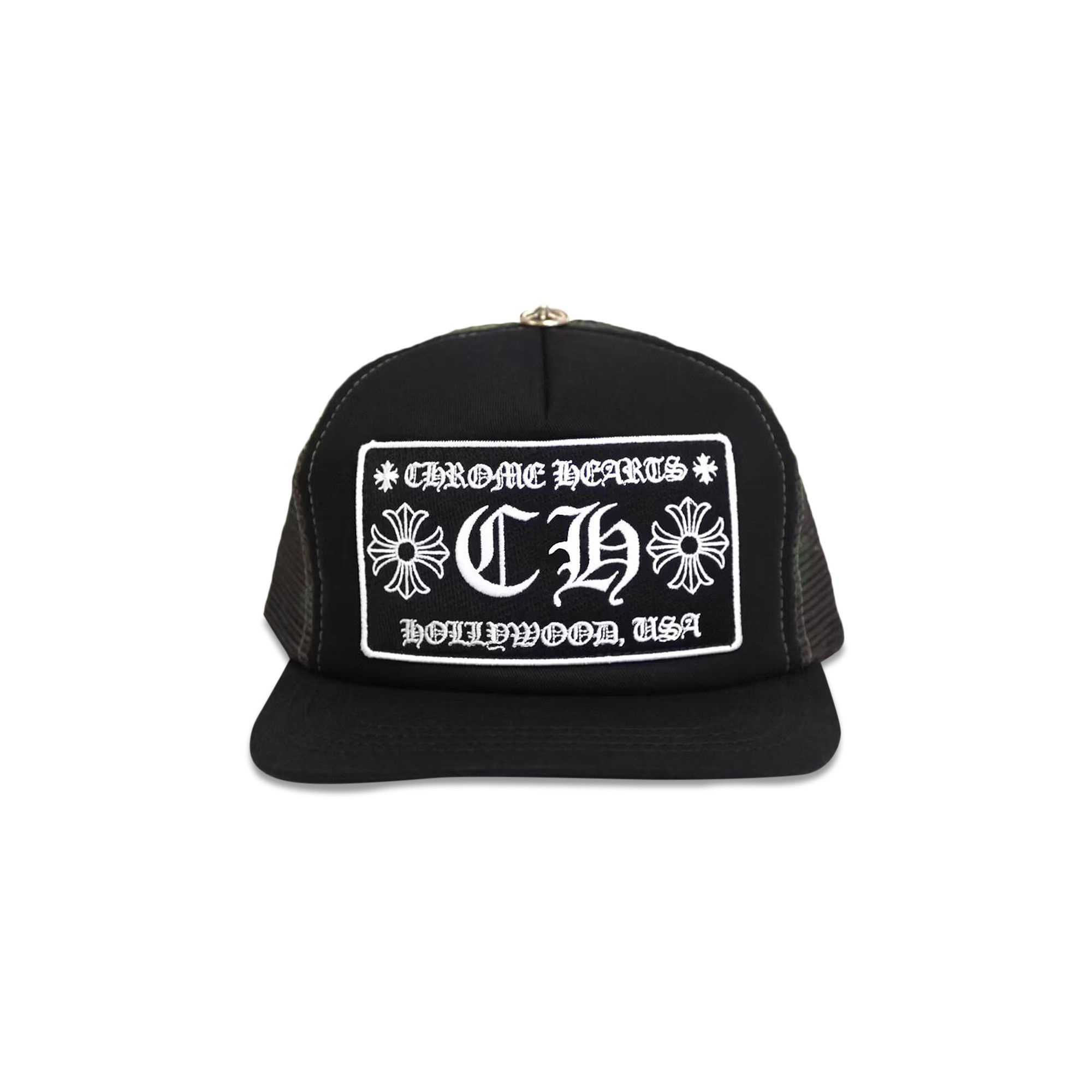 Chrome Hearts CH Hollywood Trucker Hat 'Black/Camo' - 1