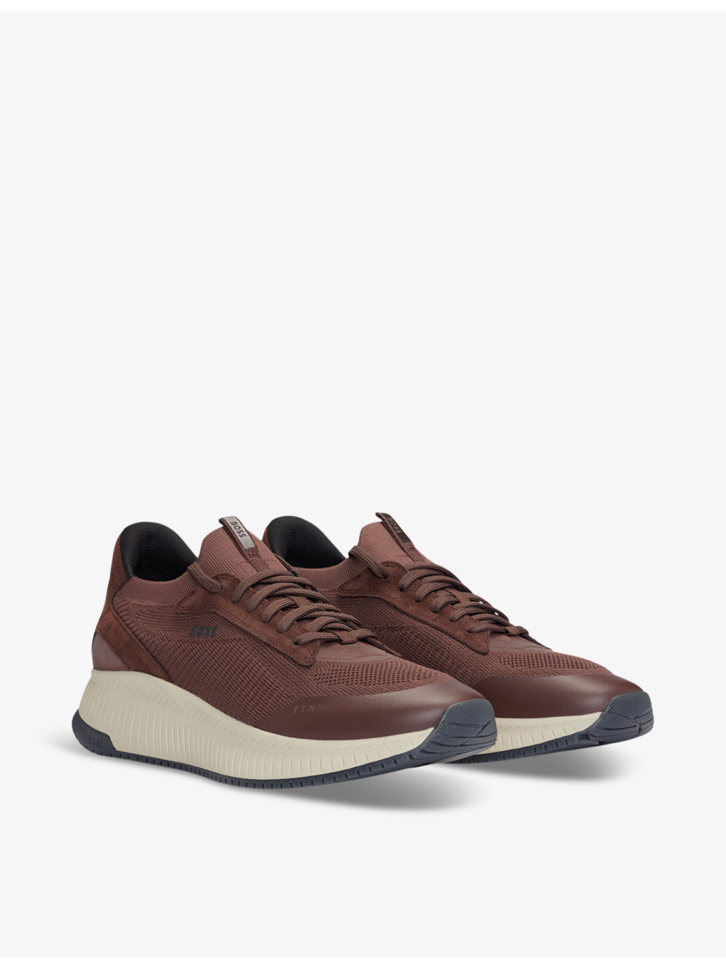 Branded knitted low-top trainers - 4