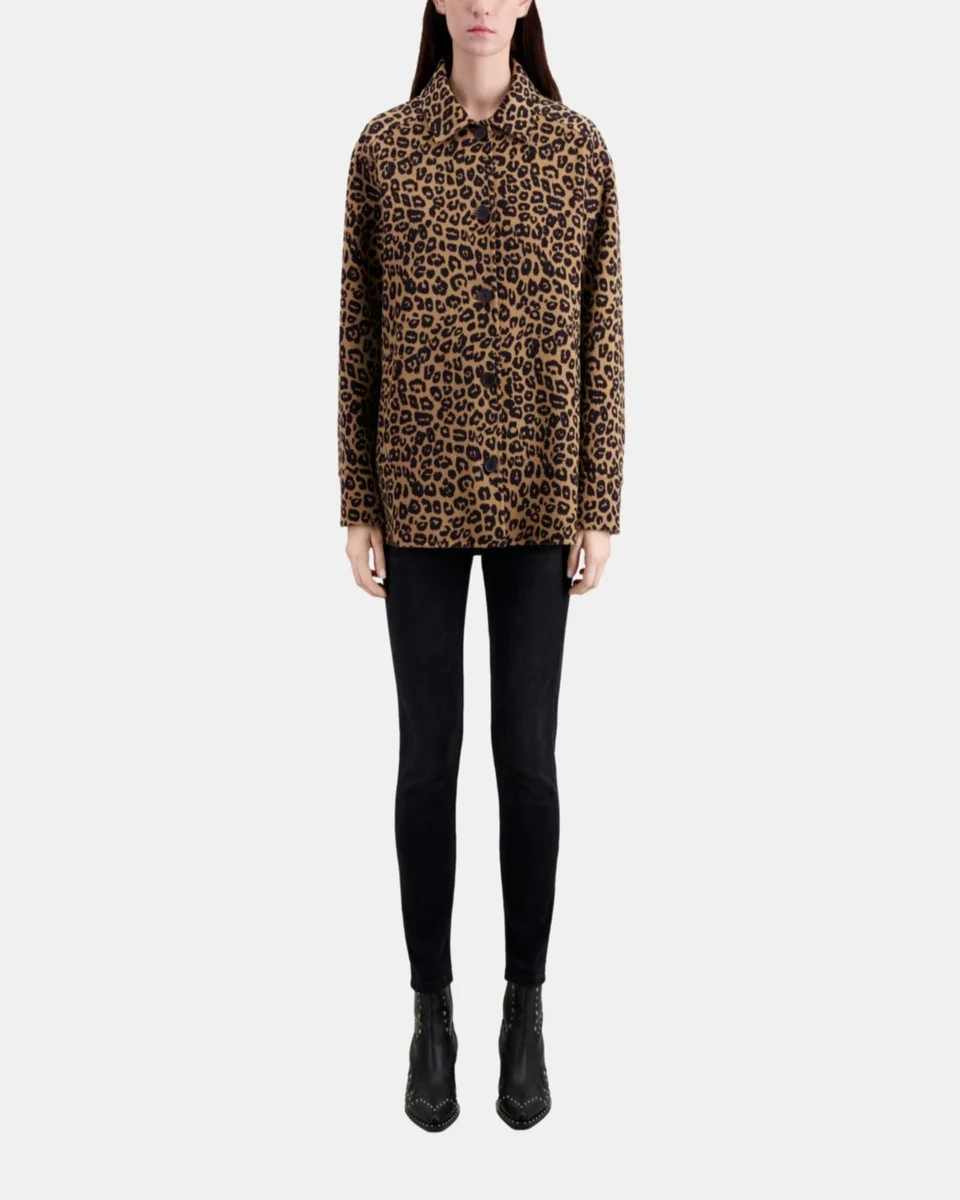 LEOPARD OVERSHIRT JACKET IN WOOL BLEND - 1