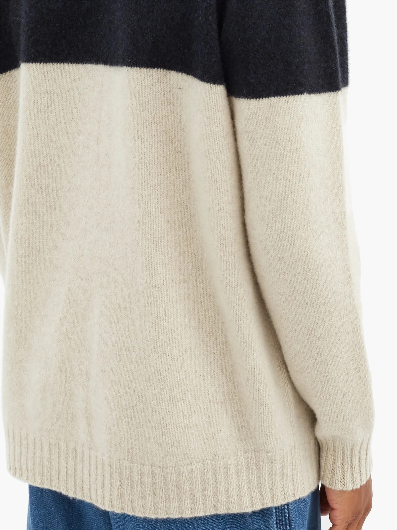 Racing-stripe cashmere sweater - 4