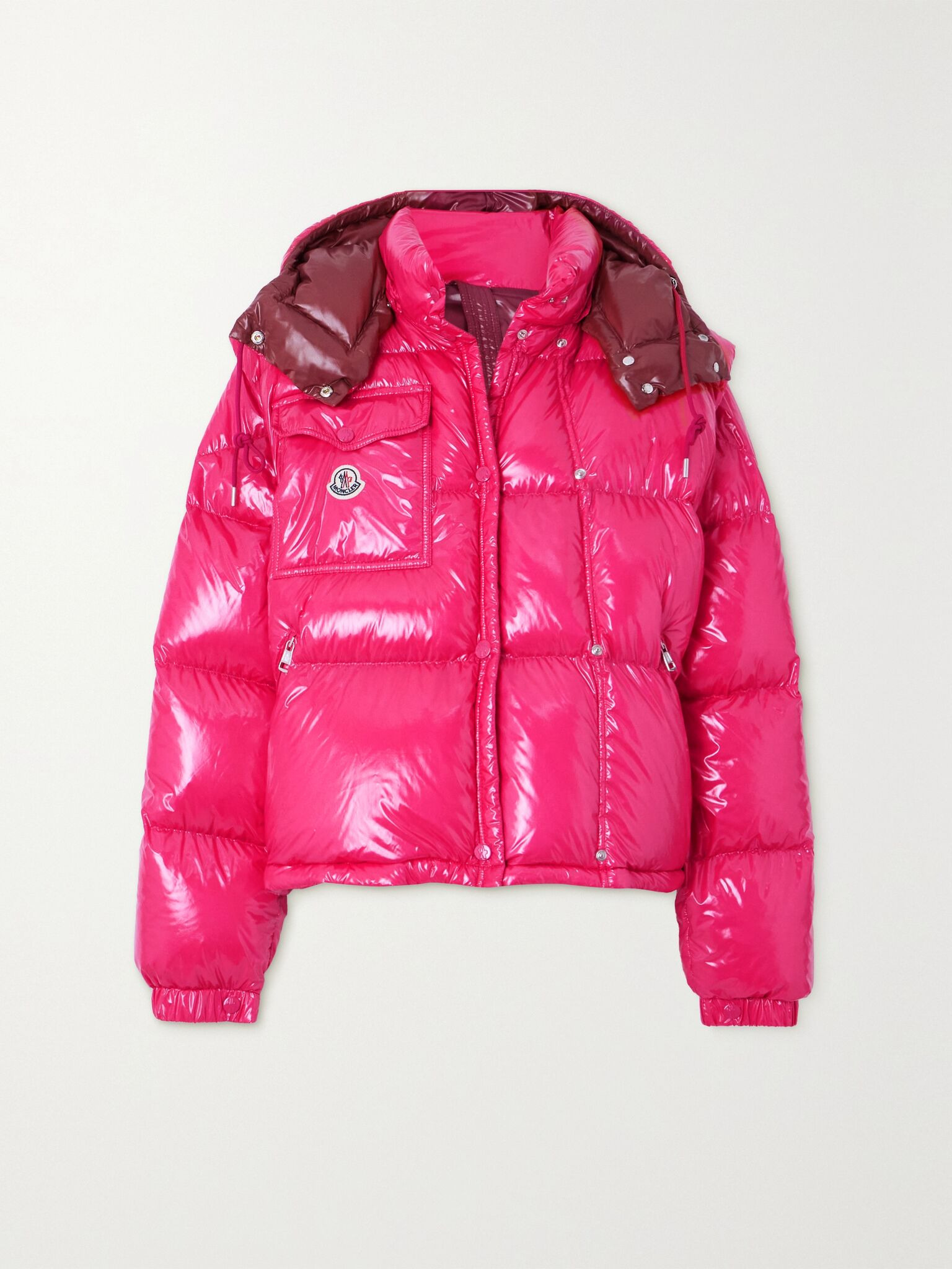 Karakorum convertible hooded quilted glossed-ripstop down jacket Pink - 1