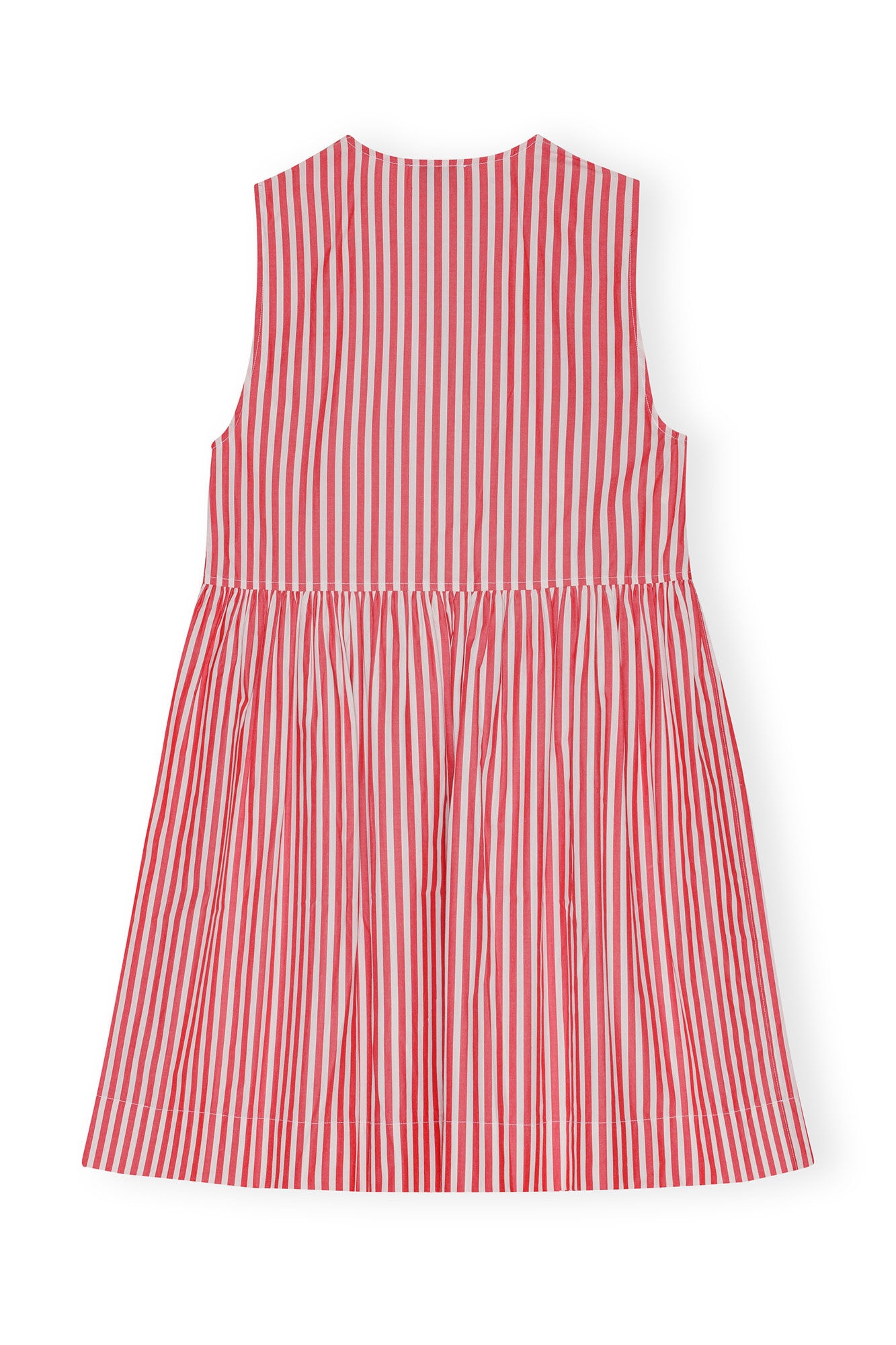 RED STRIPE COTTON MINI BOW TIE DRESS - 4