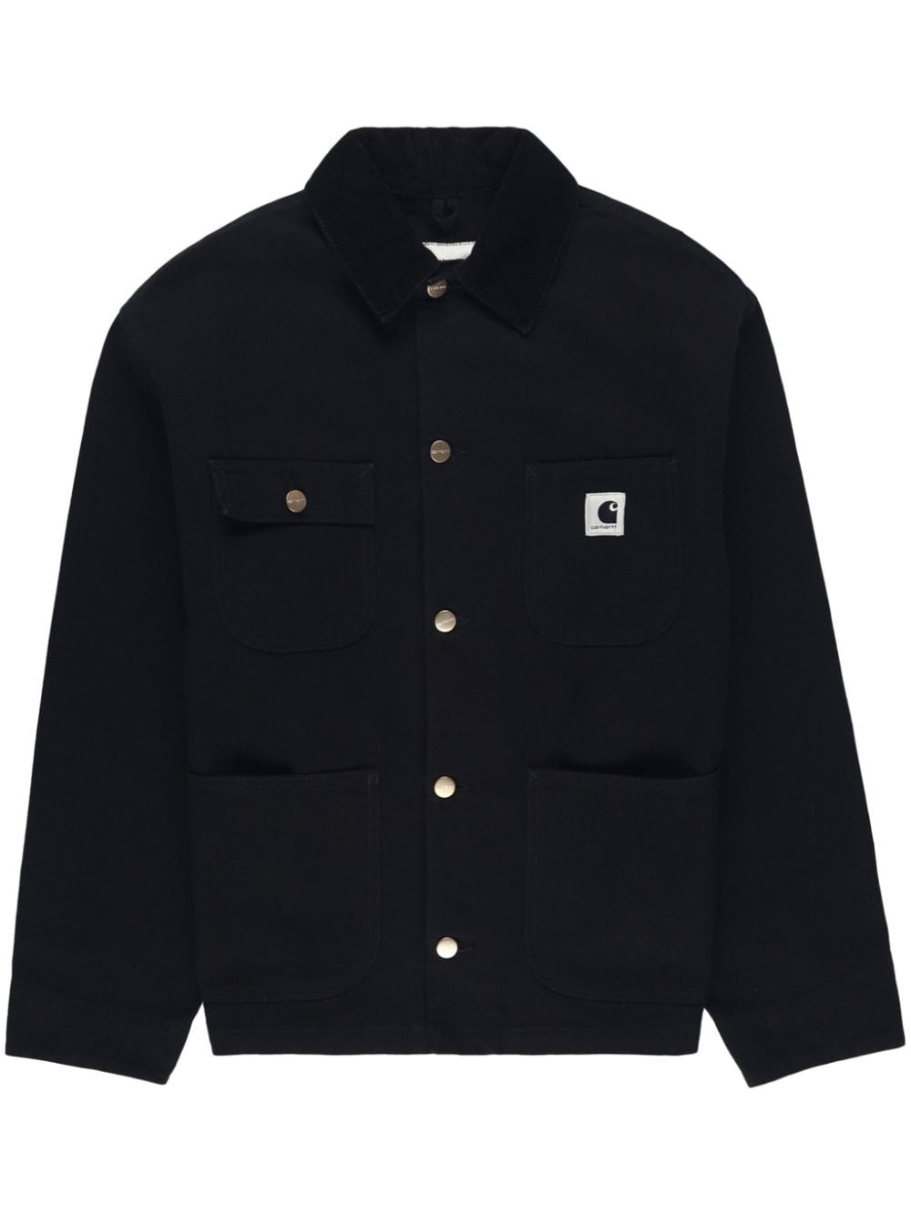 logo-patch  cotton shirt jacket - 1