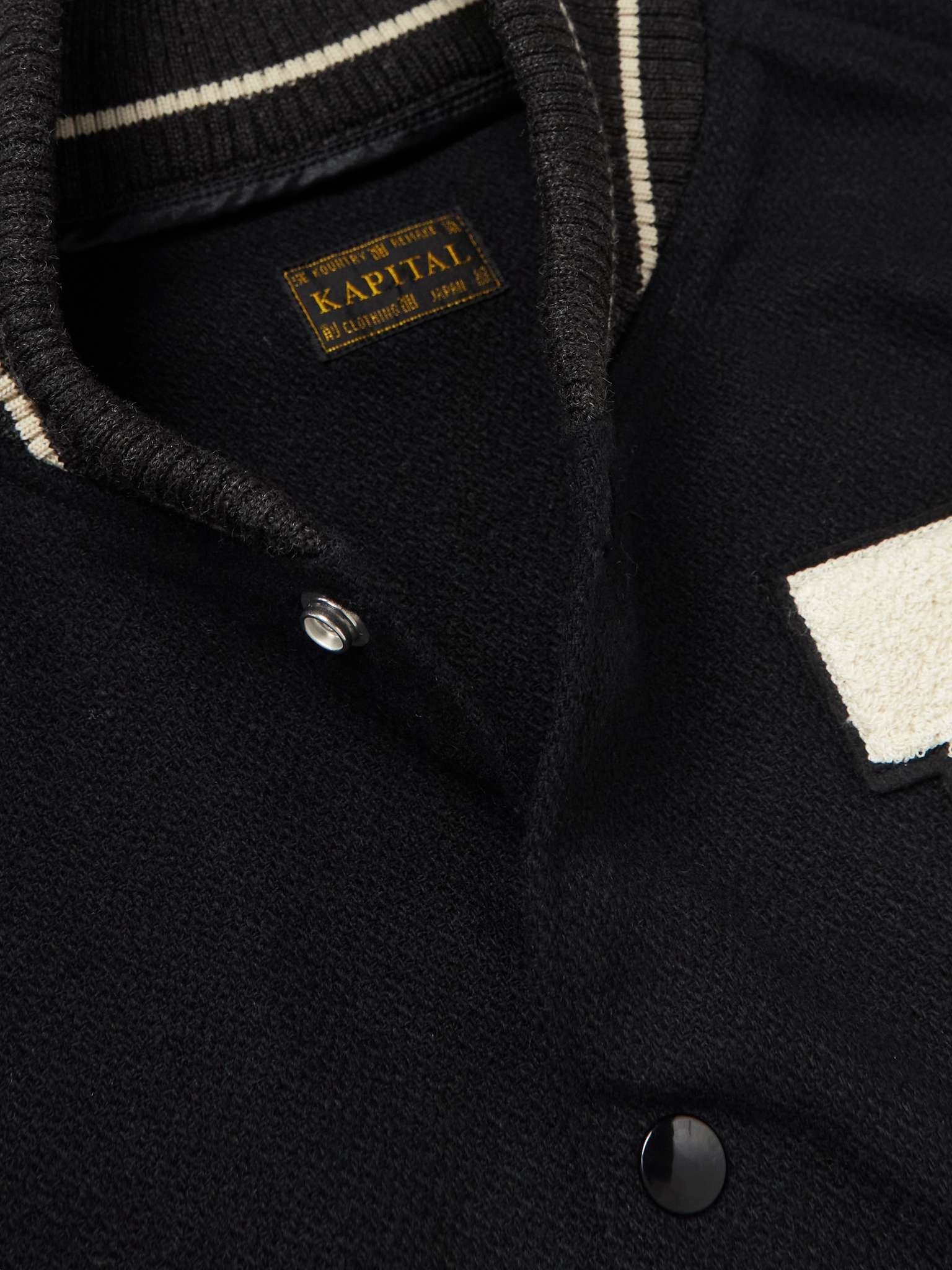 Faux Leather and Wool-Blend Varsity Jacket - 5