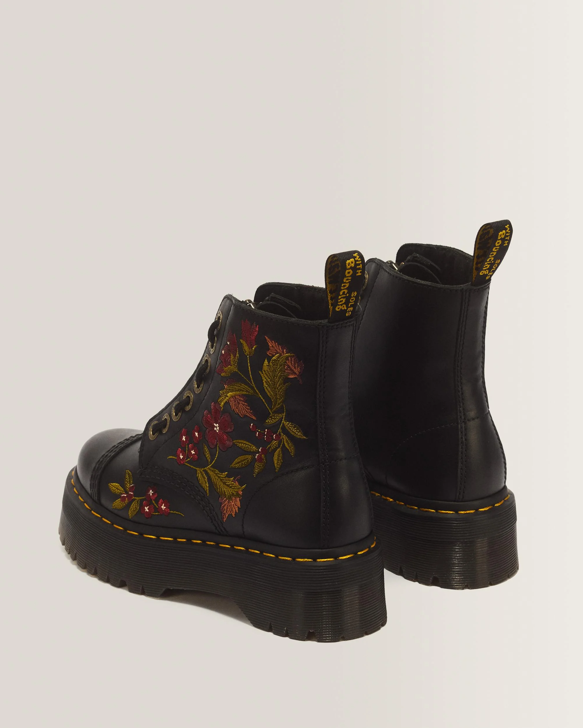 Sinclair Floral Wanama Leather Lace Up Boots - 1