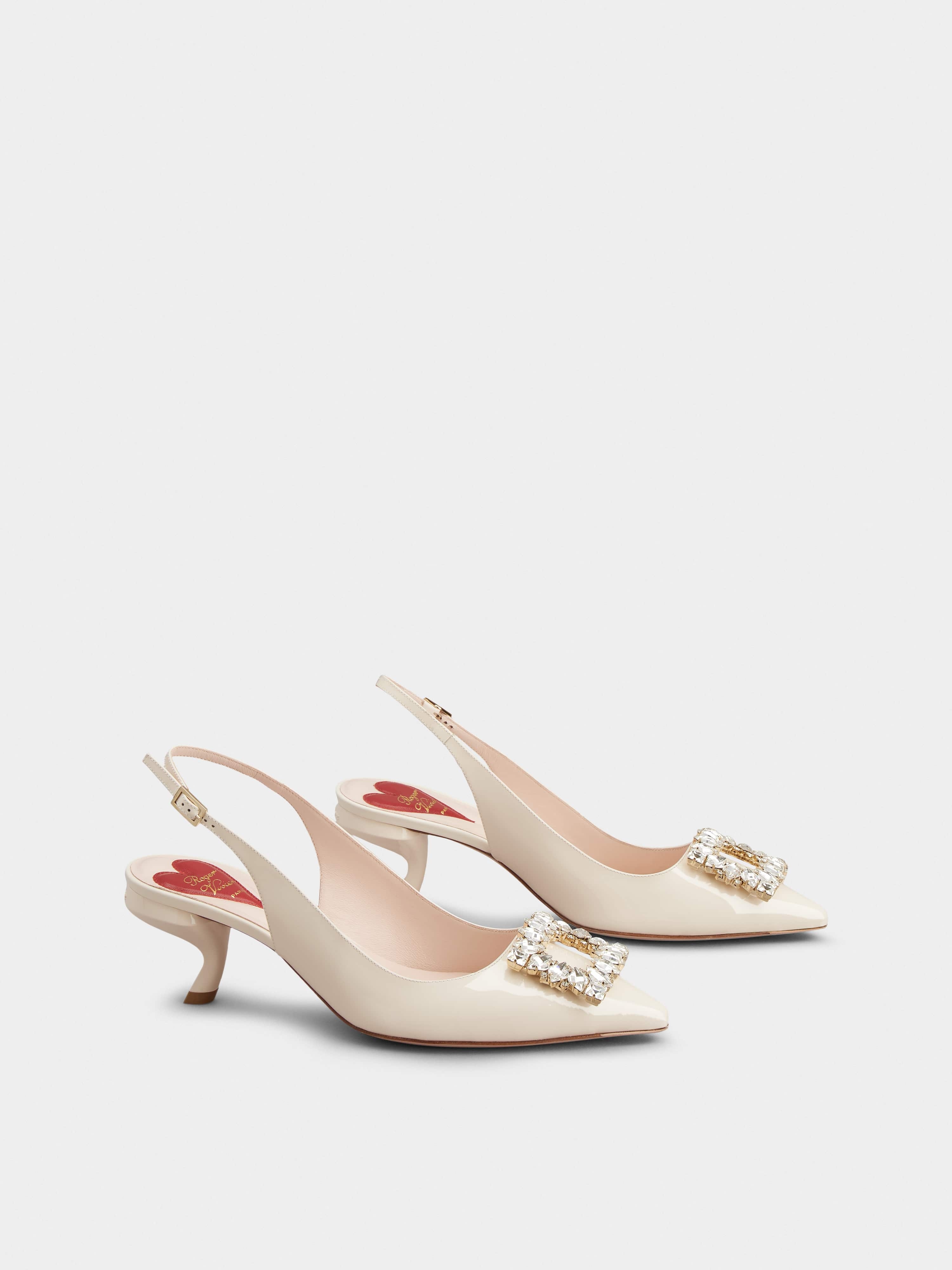 Virgule Strass Buckle Slingback Pumps in Patent Leather - 2