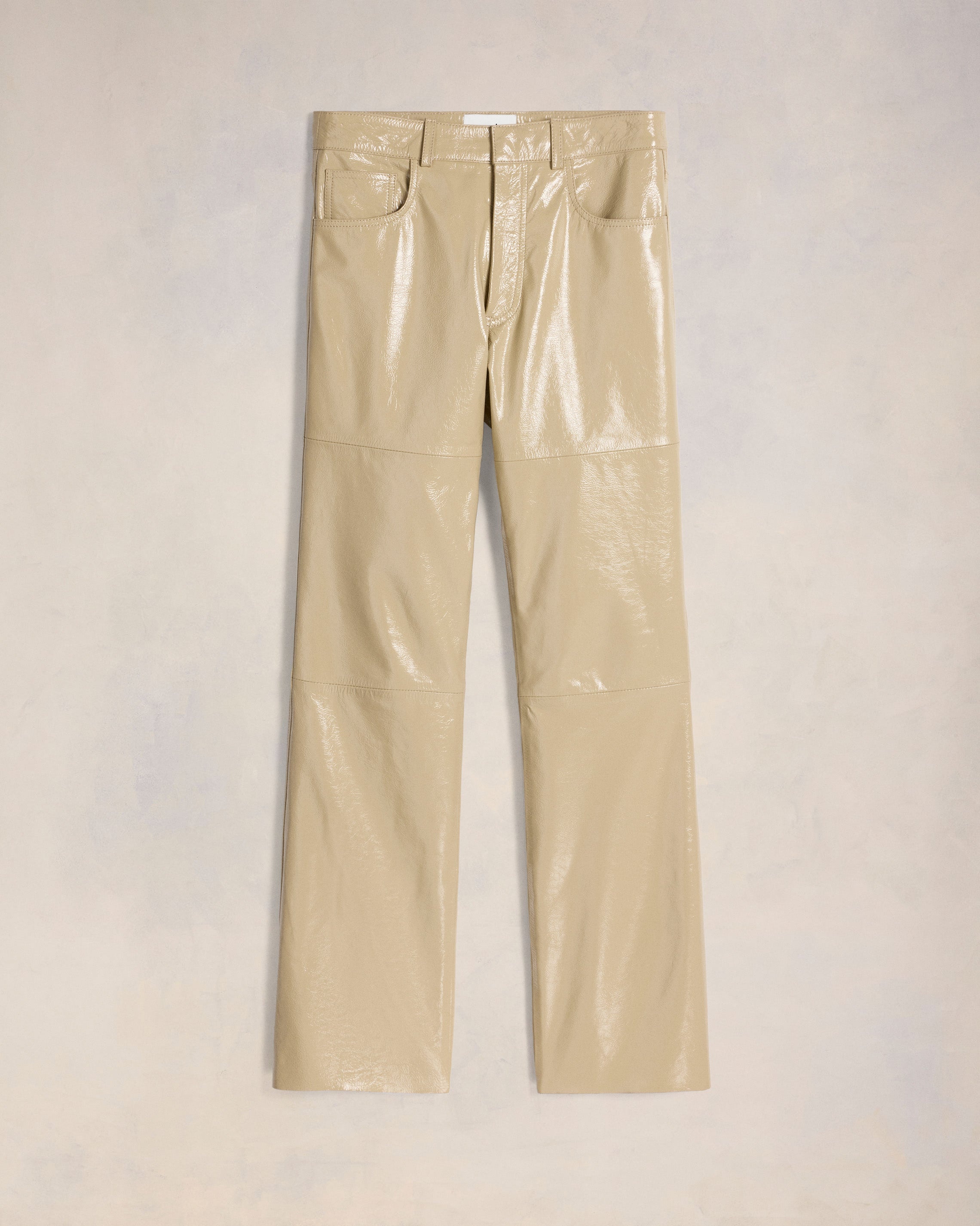 LEATHER STRAIGHT FIT TROUSERS - 1