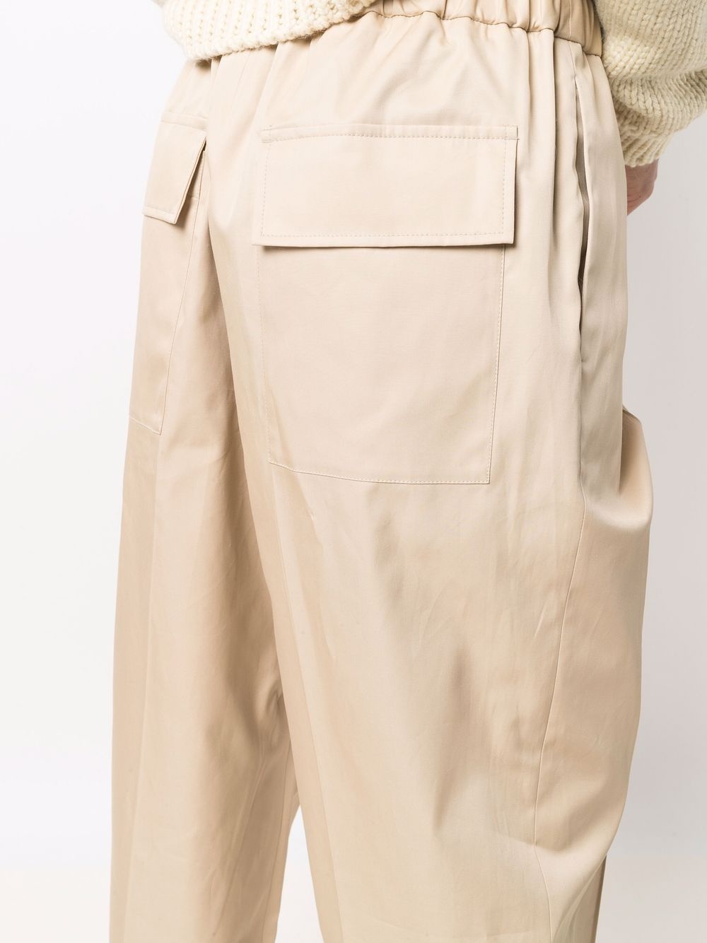 elasticated-waist straight chinos - 5