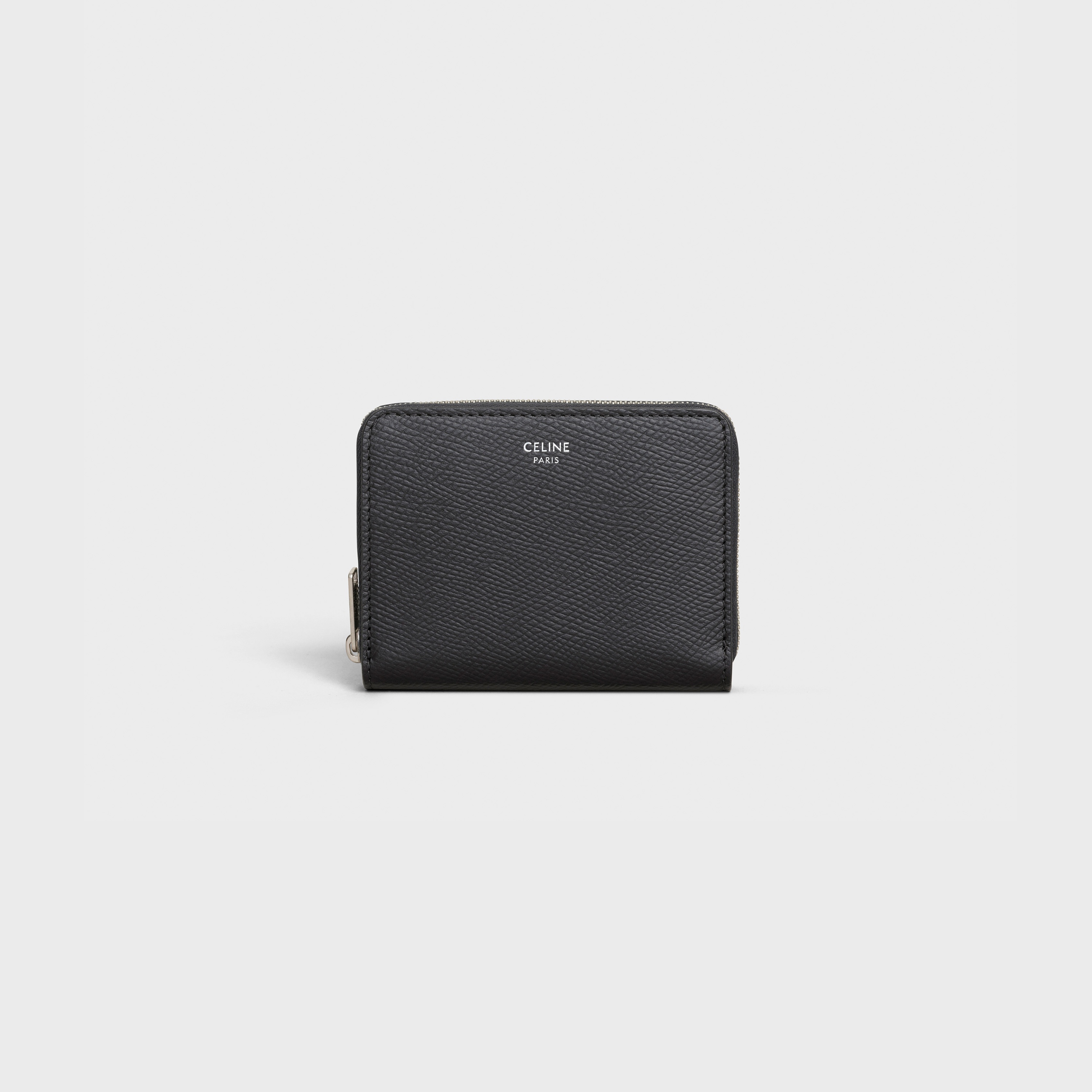 COMPACT ZIPPED WALLET IN GRAINED CALFSKIN - 1