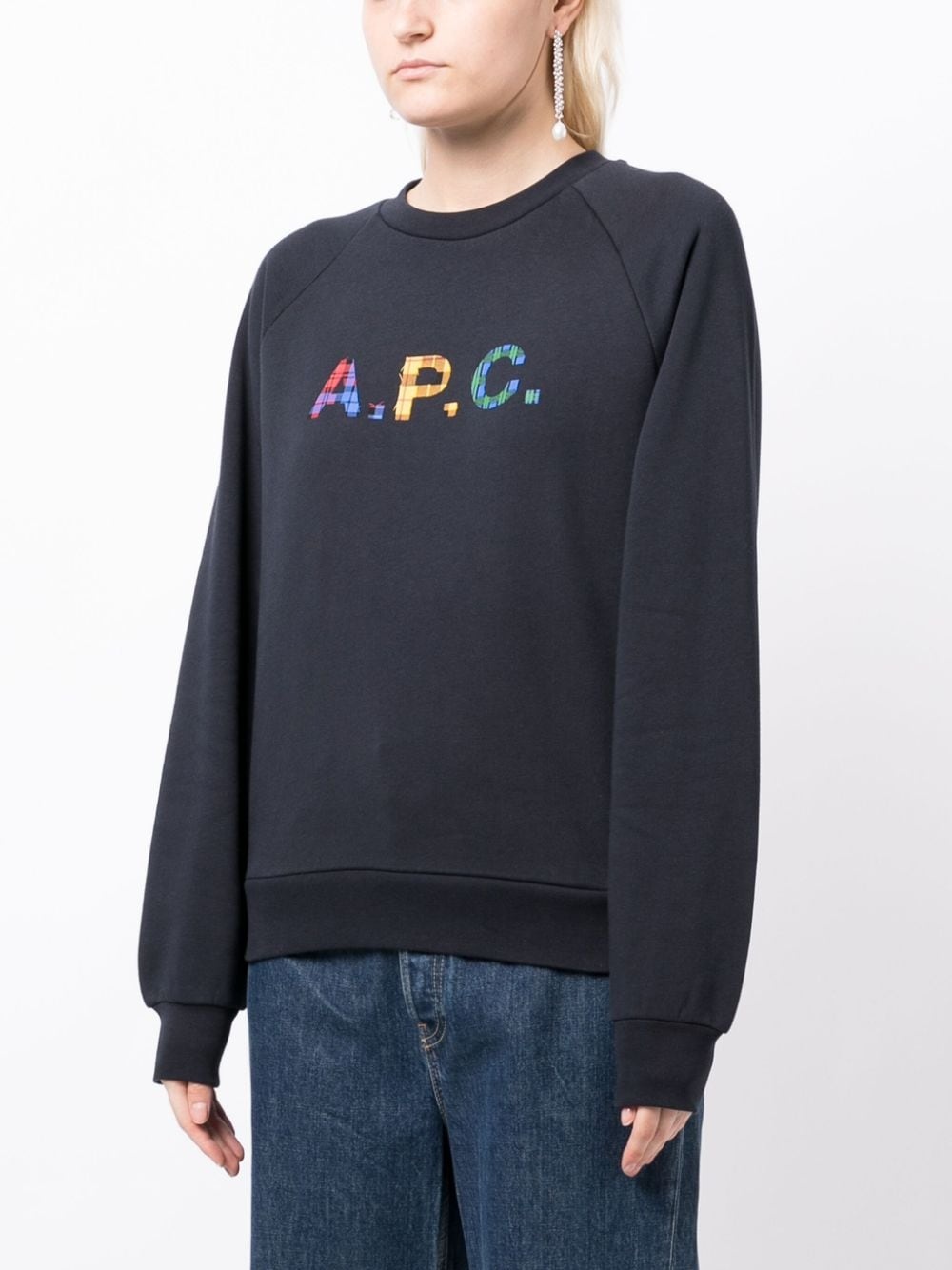 logo-patch cotton sweatshirt - 3