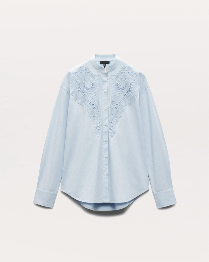 Ainsley Lace-Trim Poplin Shirt 1