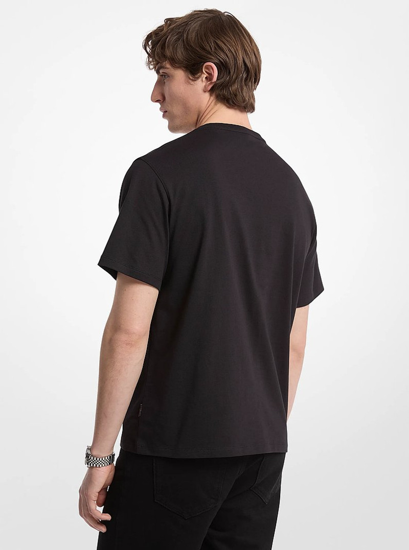MICHAEL KORS Logo Embossed Cotton Jersey T-Shirt outlook