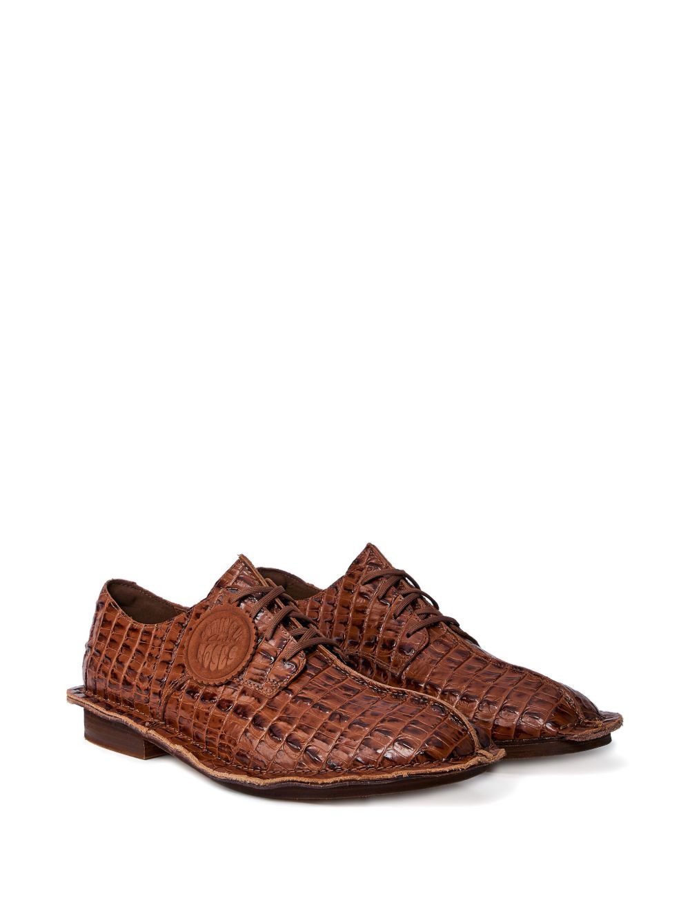 x Clarks croc-embossed derby shoes - 2