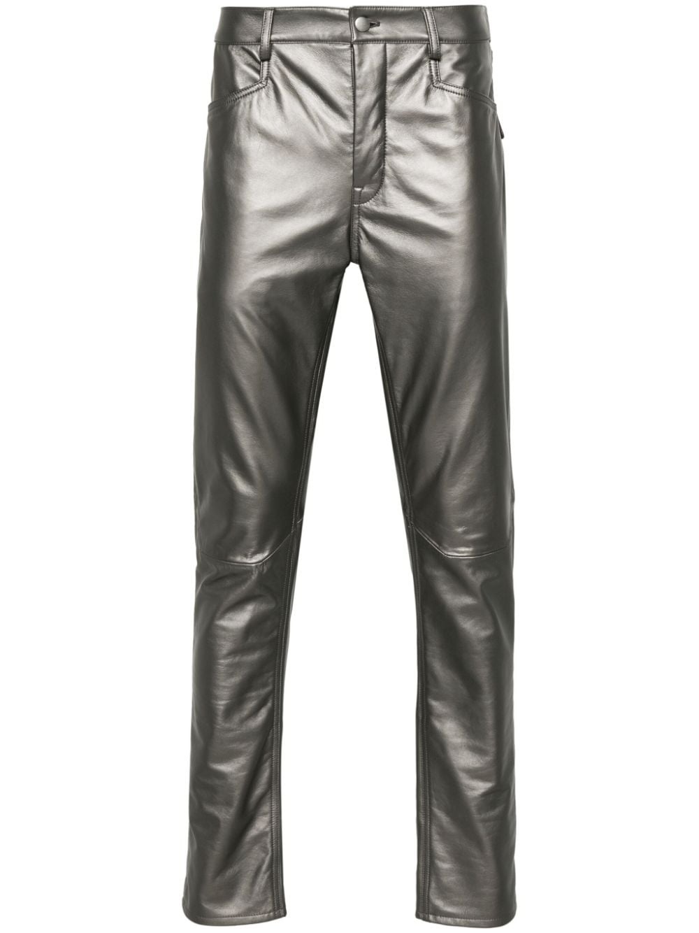 leather tapered trousers - 1