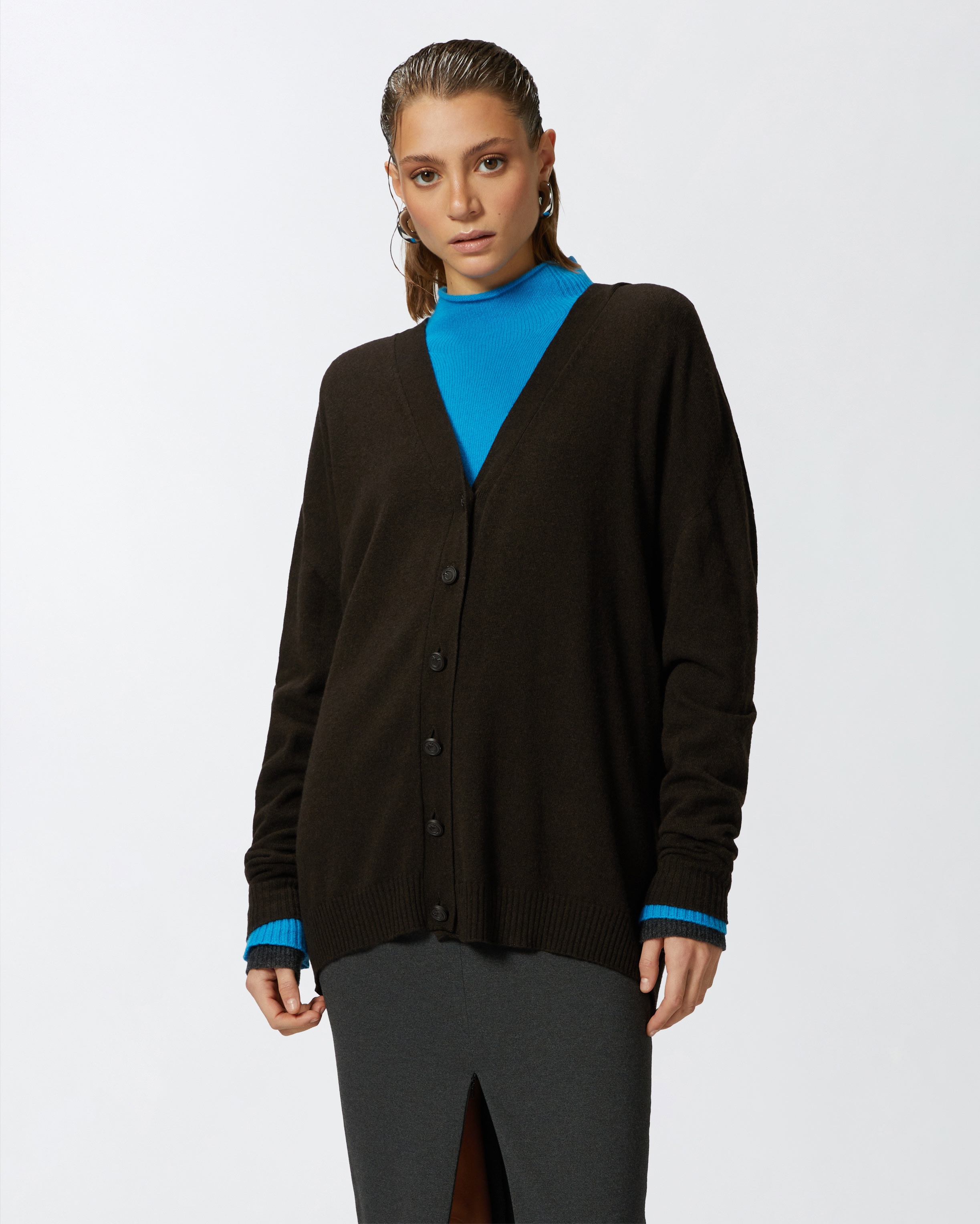 WOOL AND CASHMERE DOUBLE BUTTONED CARDIGAN - 2