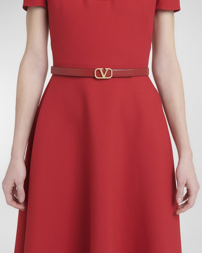 Valentino V-Logo Signature Reversible Leather Skinny Belt outlook