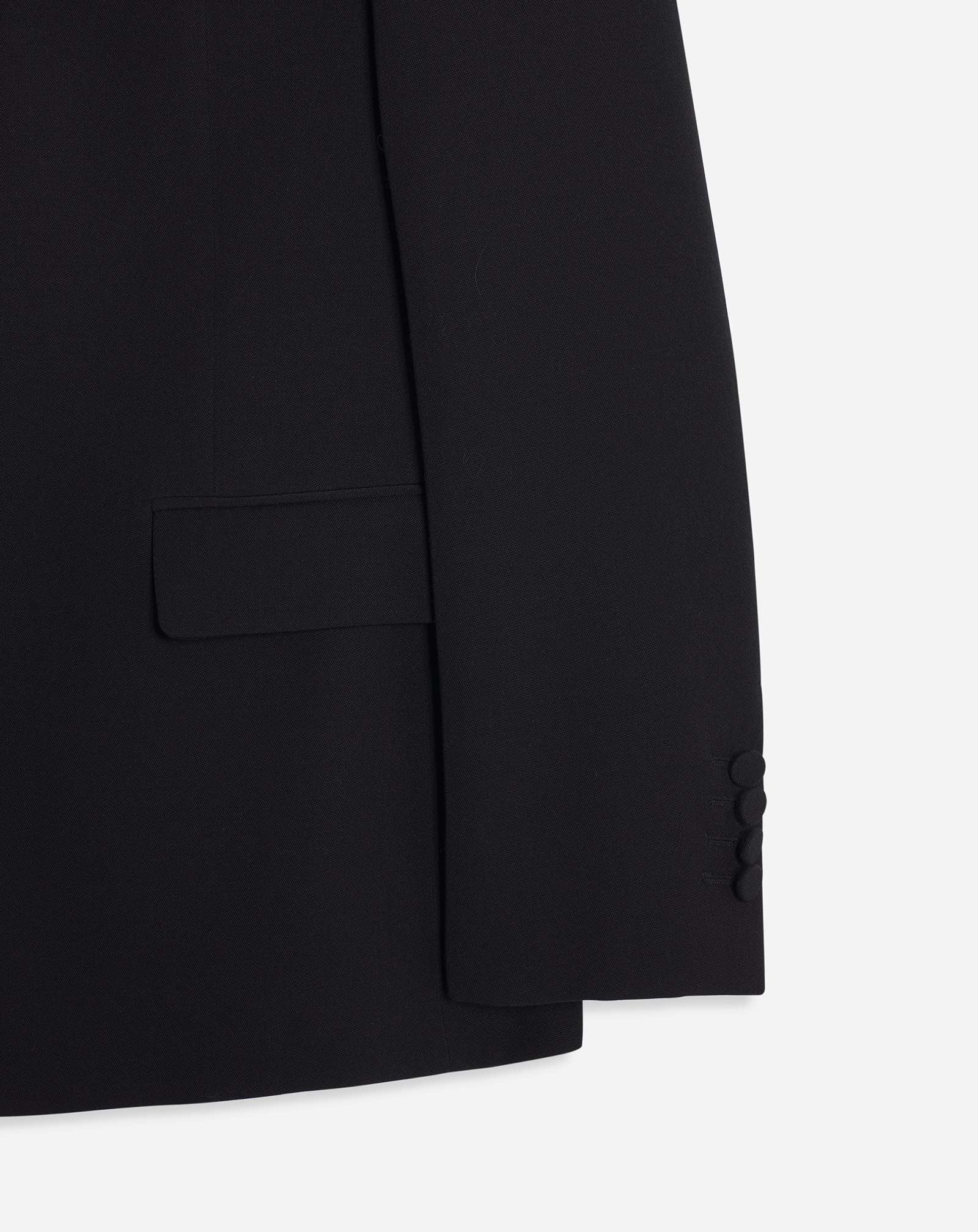 SINGLE-BREASTED FLAP POCKETS JACKET WITH SATIN LAPELS - 4