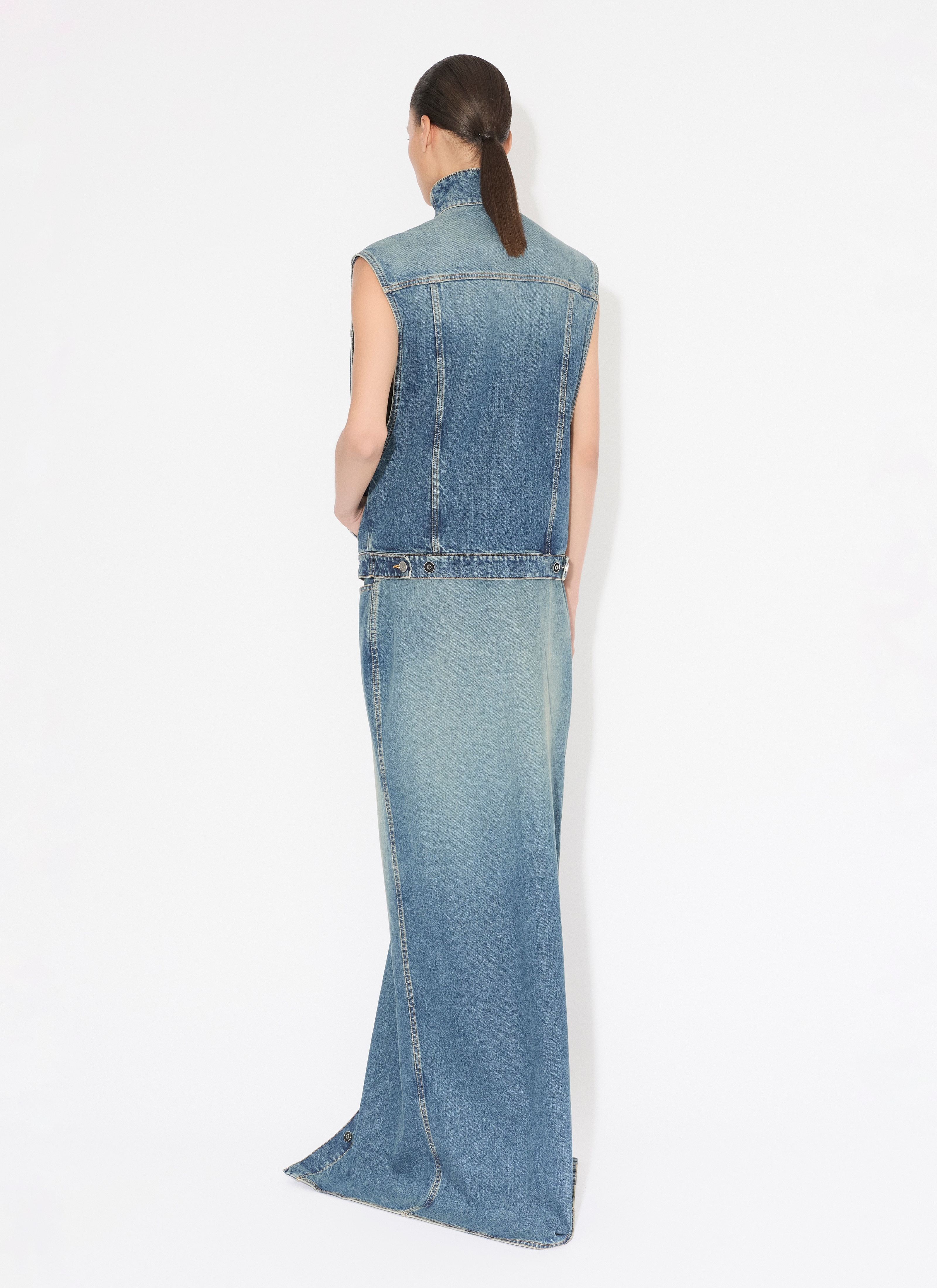 DENIM SKIRT WITH KNITTED WAISTBAND - 3