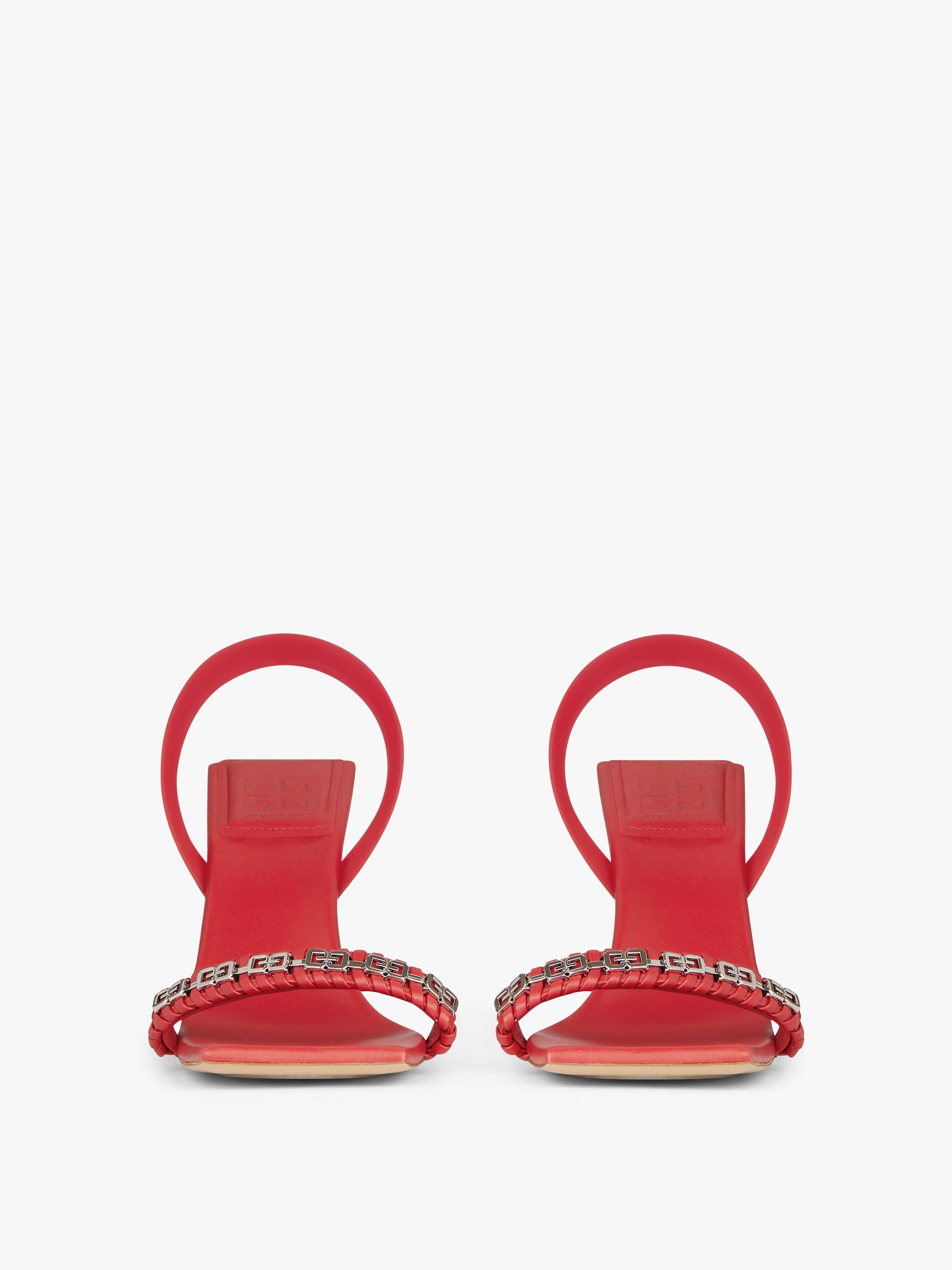 G WOVEN SANDALS IN BRAIDED LEATHER WITH CHAIN - 2