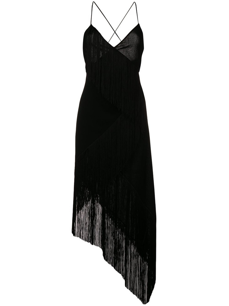 cascading fringe slip dress 1