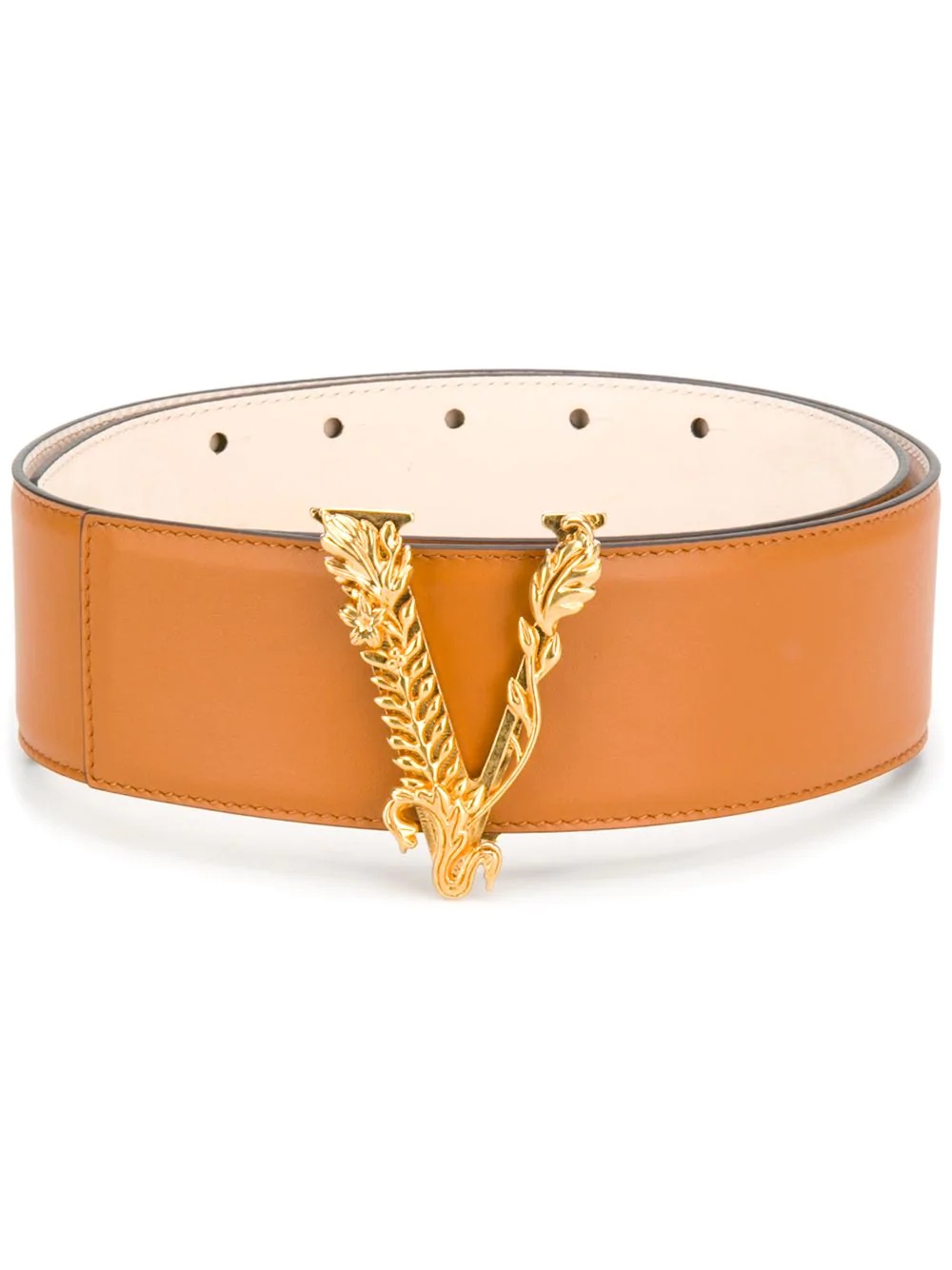 leaf logo buckle belt - 1