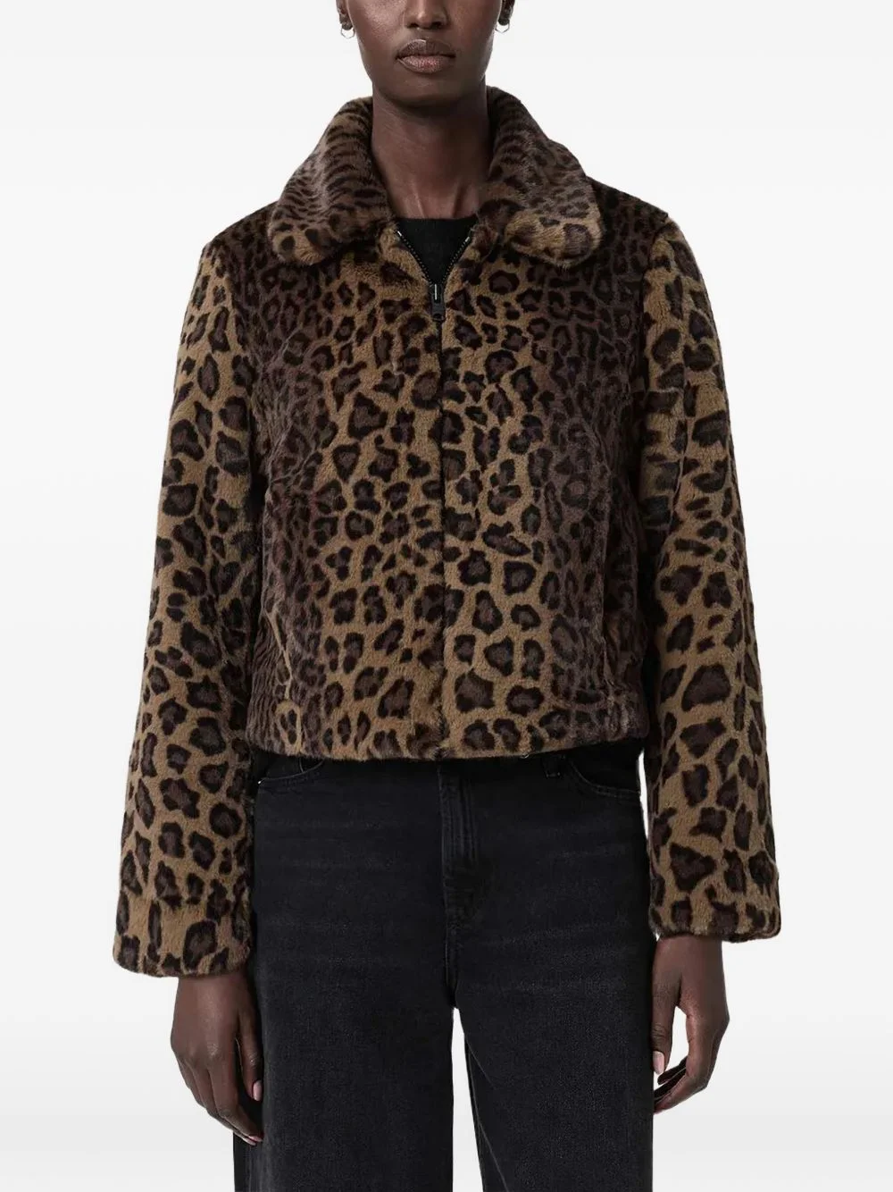 Saye leopard-print collared jacket - 1
